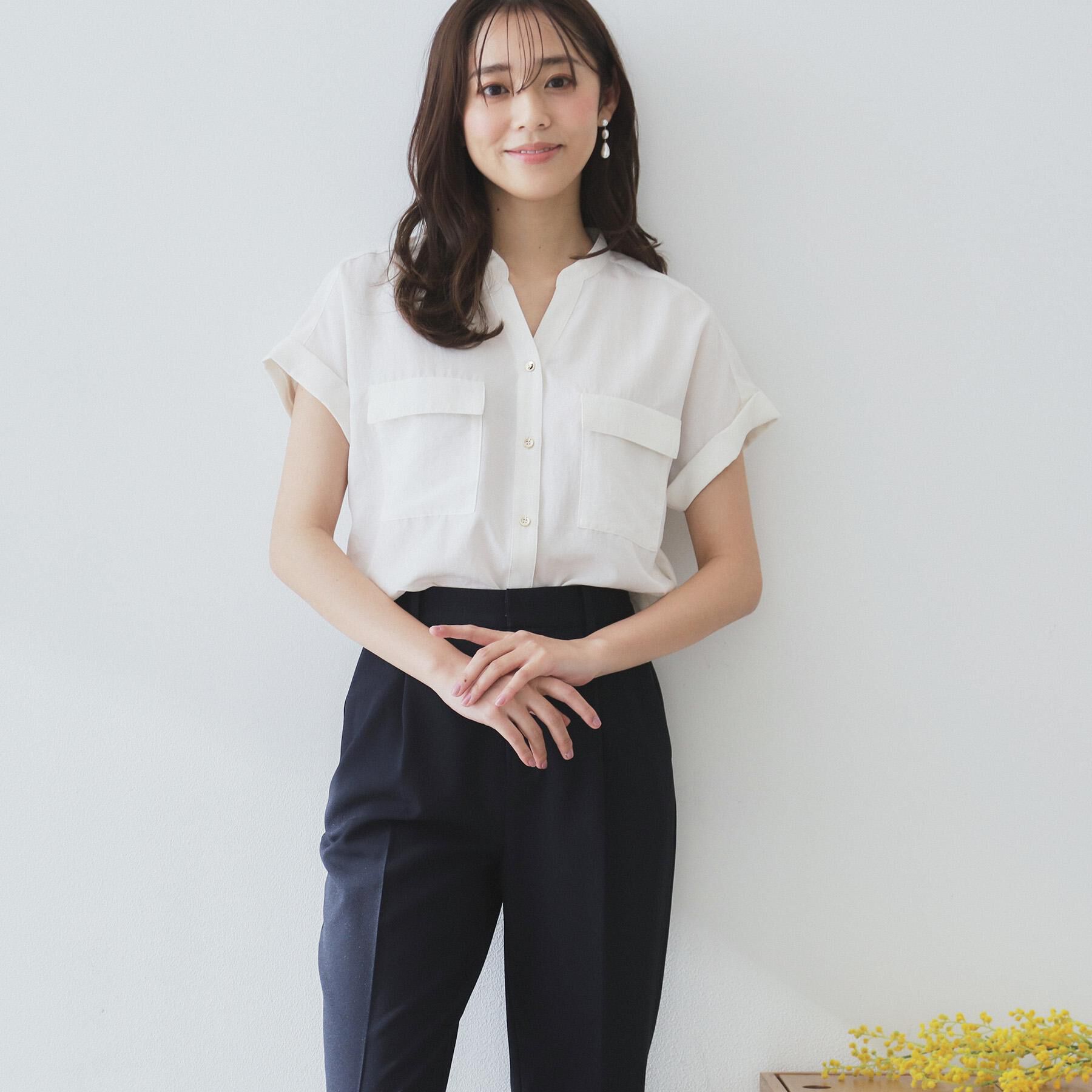 index「ダブルポケットスキッパーブラウス【洗濯機洗い可/イージーアイロン】」|シャツ・ブラウス|