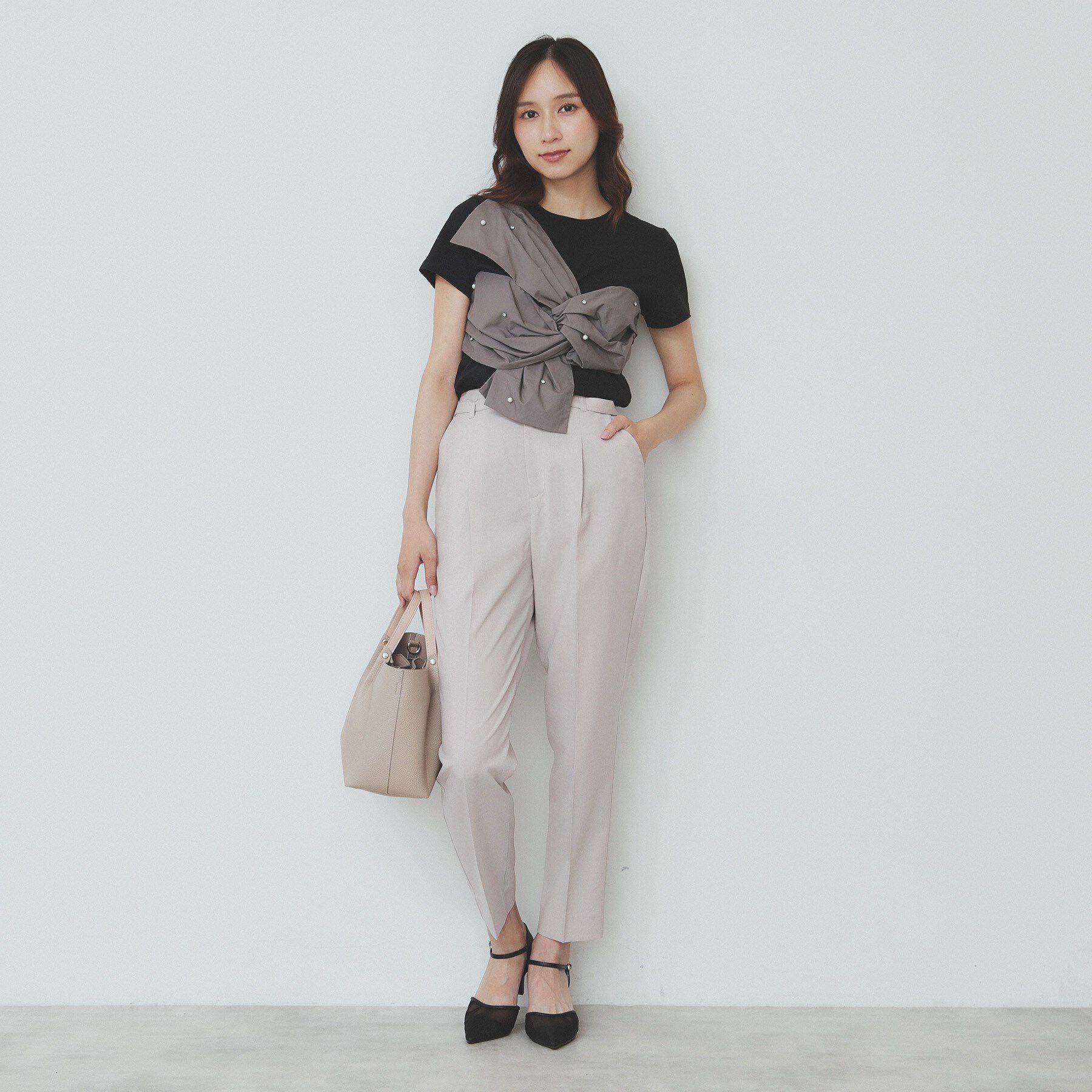 index「ベルト付きストレッチテーパードパンツ/セットアップ可【洗濯機洗い可/吸水速乾/接触冷感】」|その他|