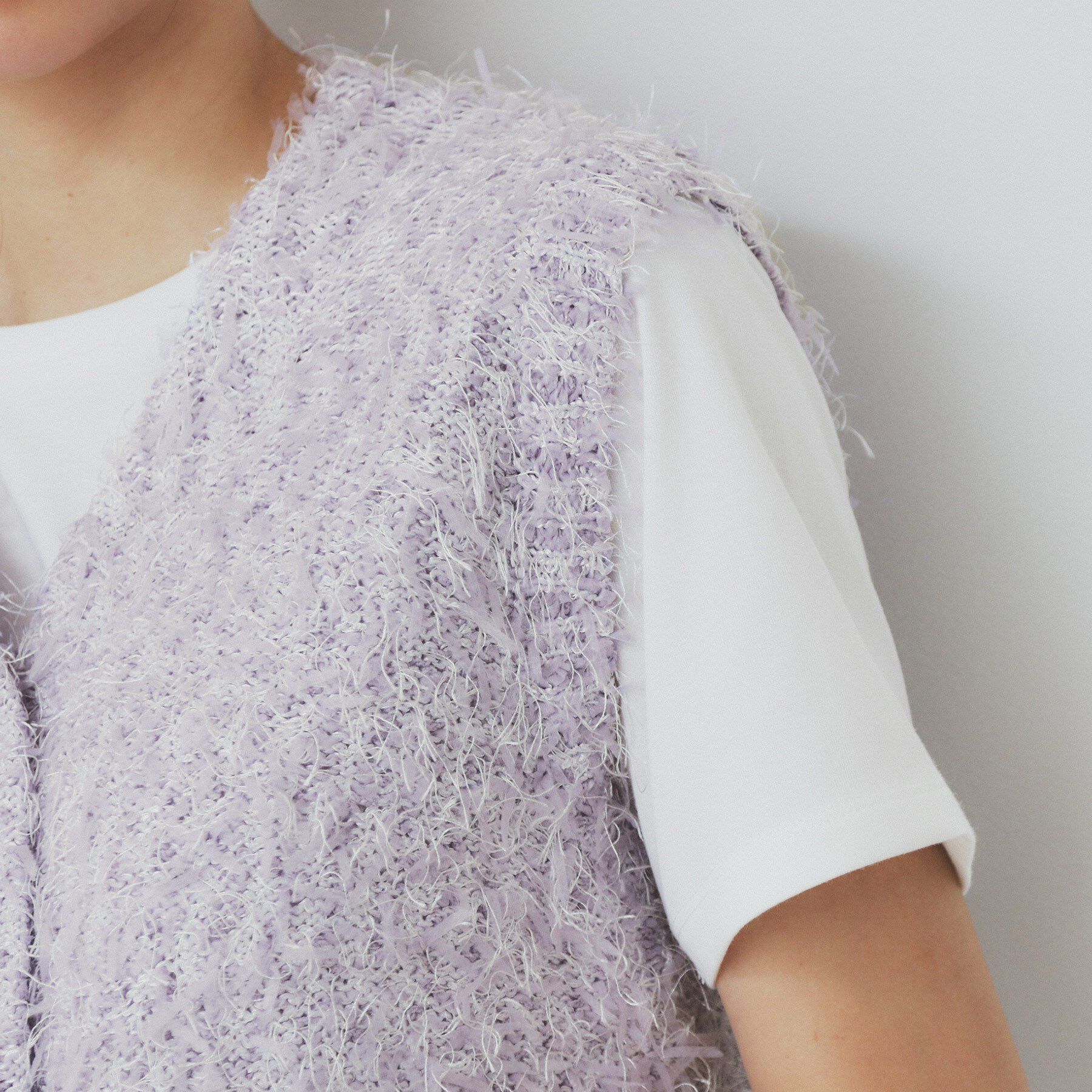 index「《Can Cam掲載》フリンジシャギーコンパクトベスト【洗濯機洗い可】」|ベスト・ジレ|