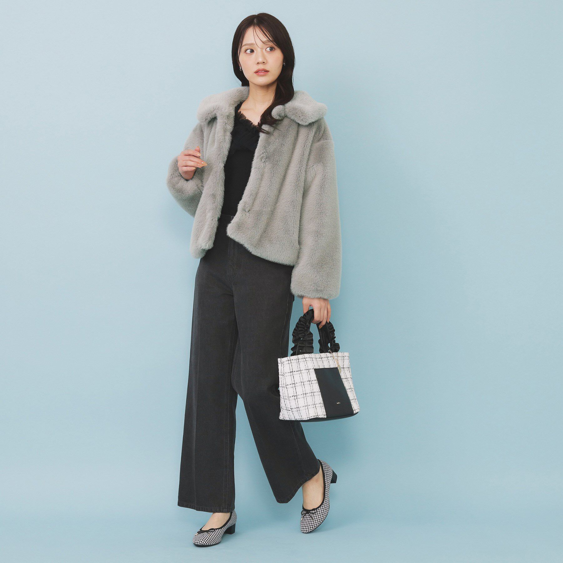 index「エコファーショートコート【洗える】」|ステンカラーコート|