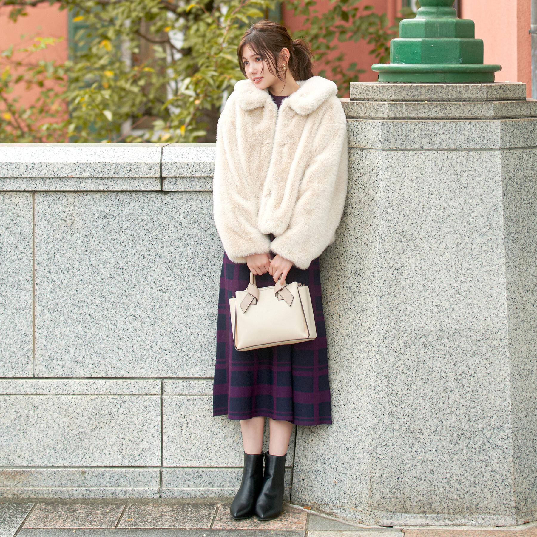 index「エコファーショートコート【洗える】」|ステンカラーコート|