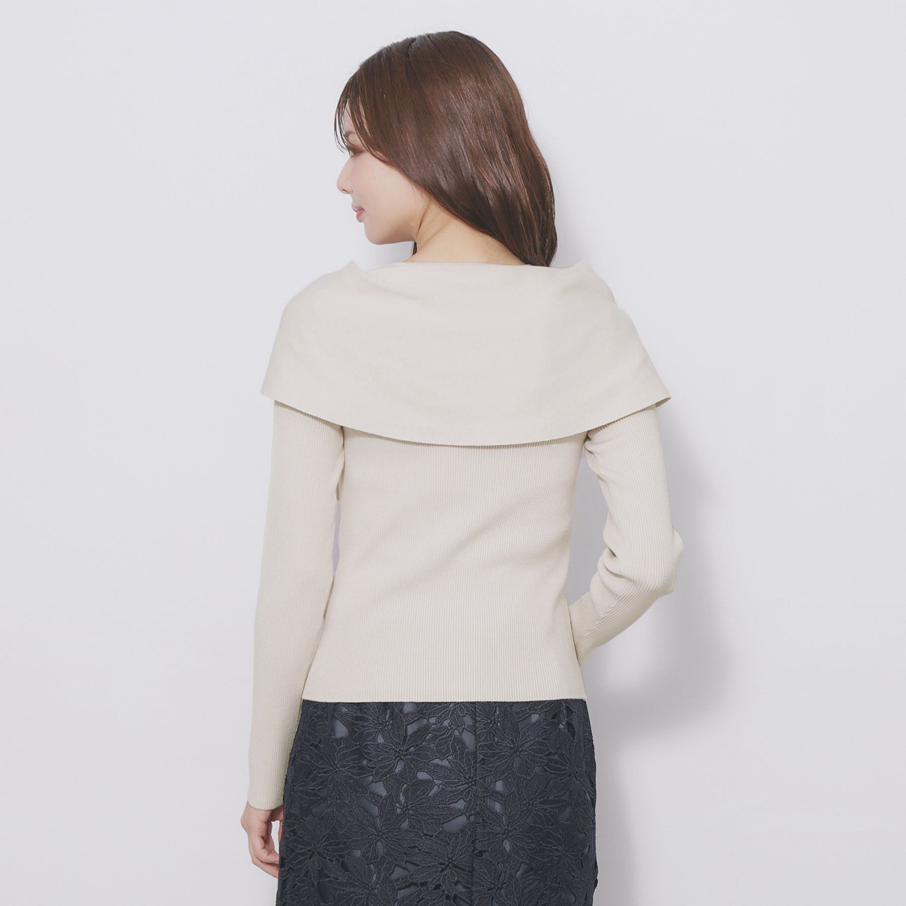 index「オフショルリボンリブニット【洗濯機OK】」|ニット・セーター|