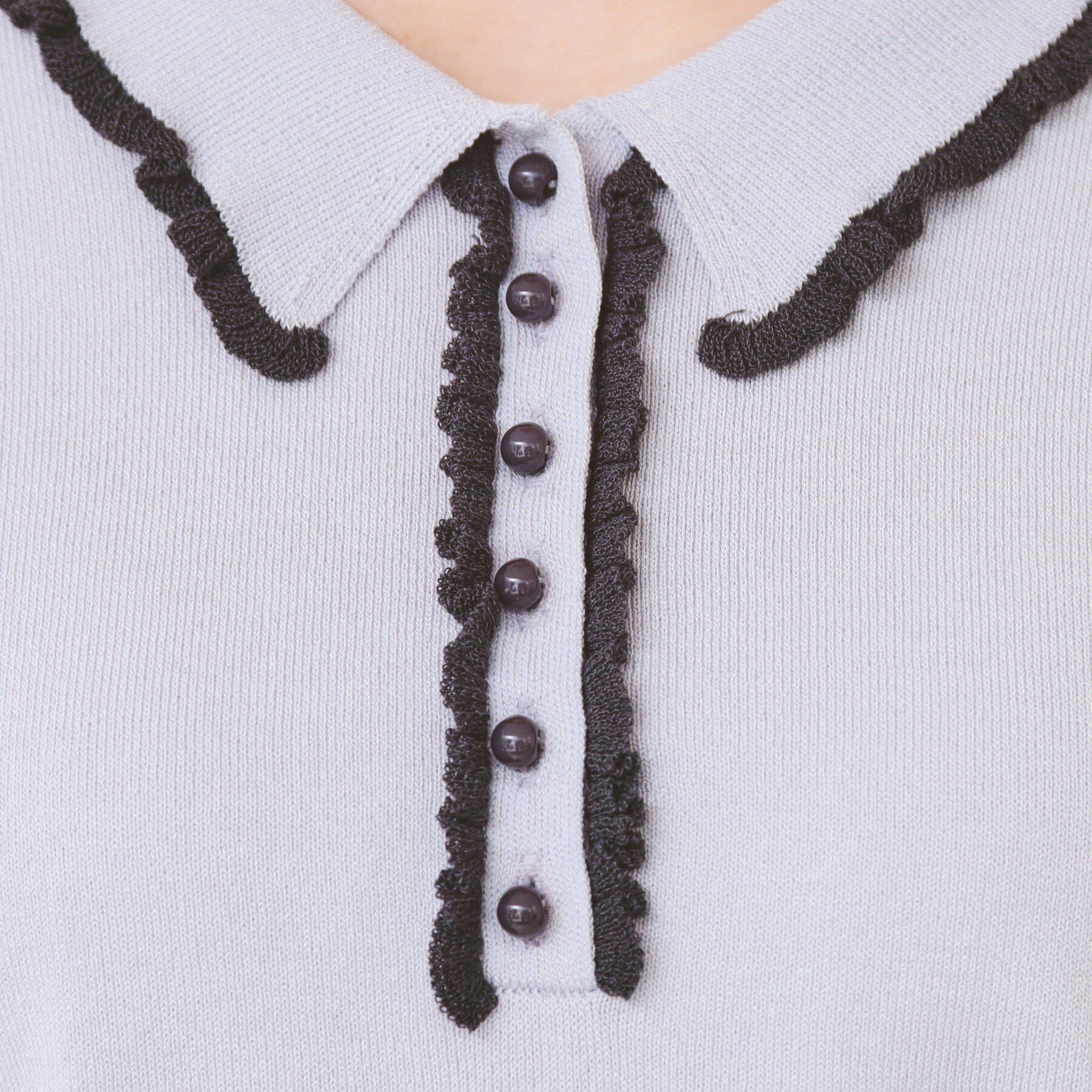 index「ミニフリル衿付きポロニット【洗濯機OK/抗ピル】」|ニット・セーター|