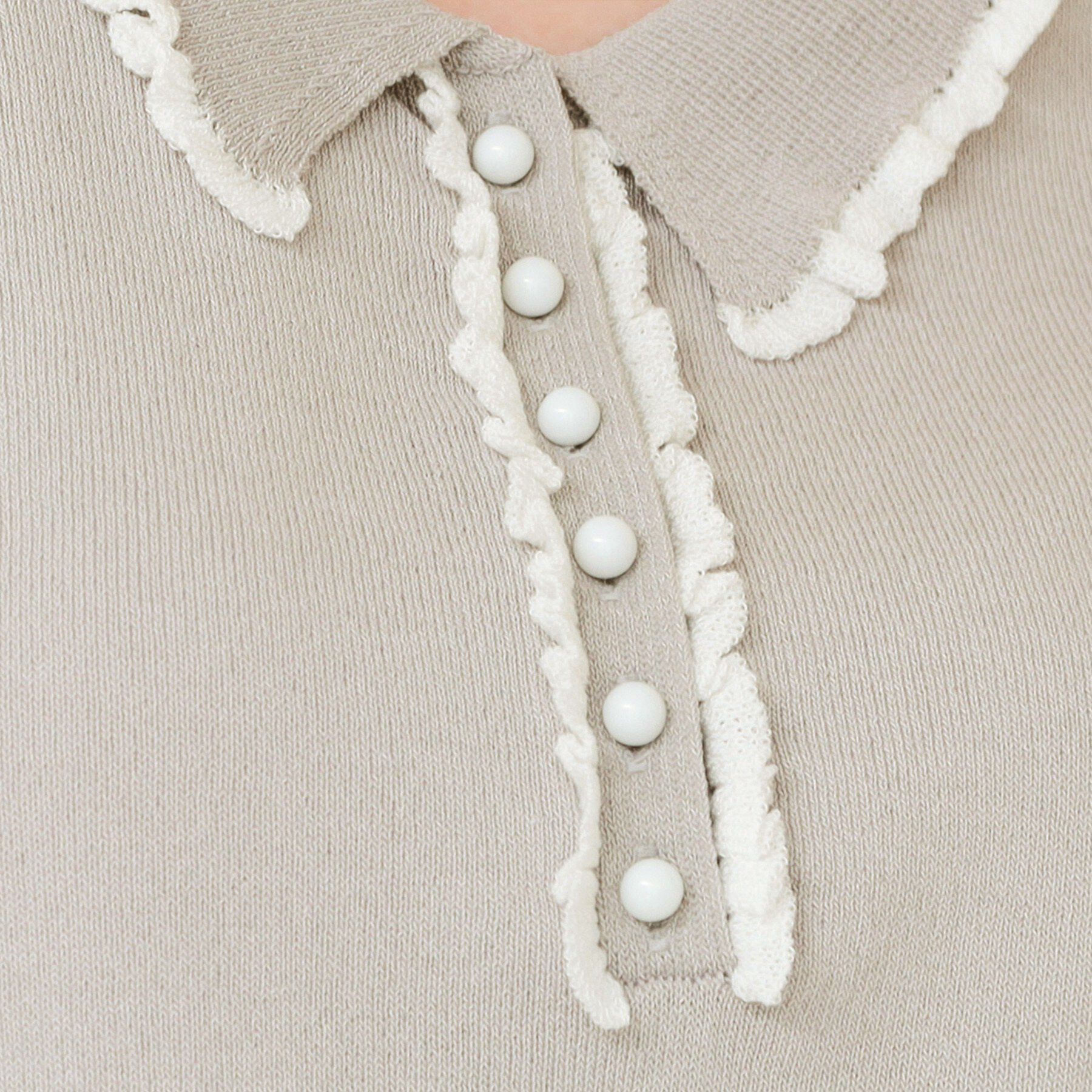 index「ミニフリル衿付きポロニット【洗濯機OK/抗ピル】」|ニット・セーター|