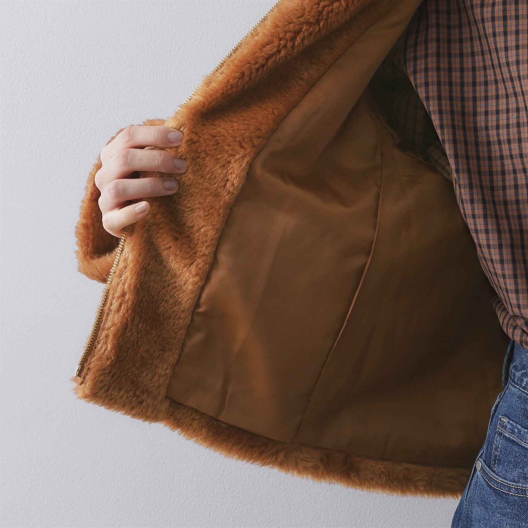 OPAQUE.CLIP「ステンカラーボアブルゾン【洗える】」|ブルゾン・スタジャン|