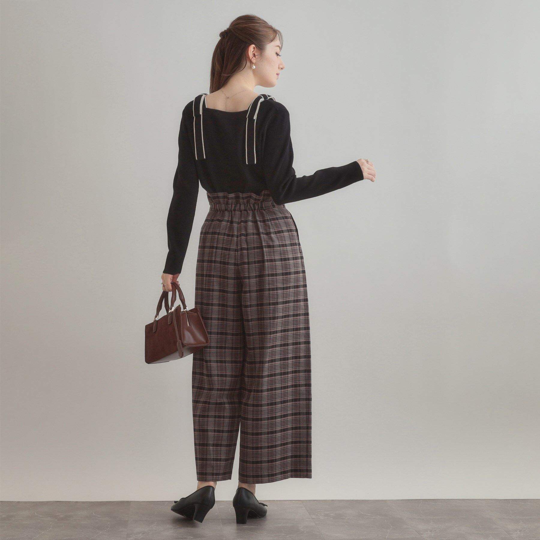 Couture broach「【着映え・フェミニン・高見え】配色リボン総針ニットトップス」|ニット・セーター|