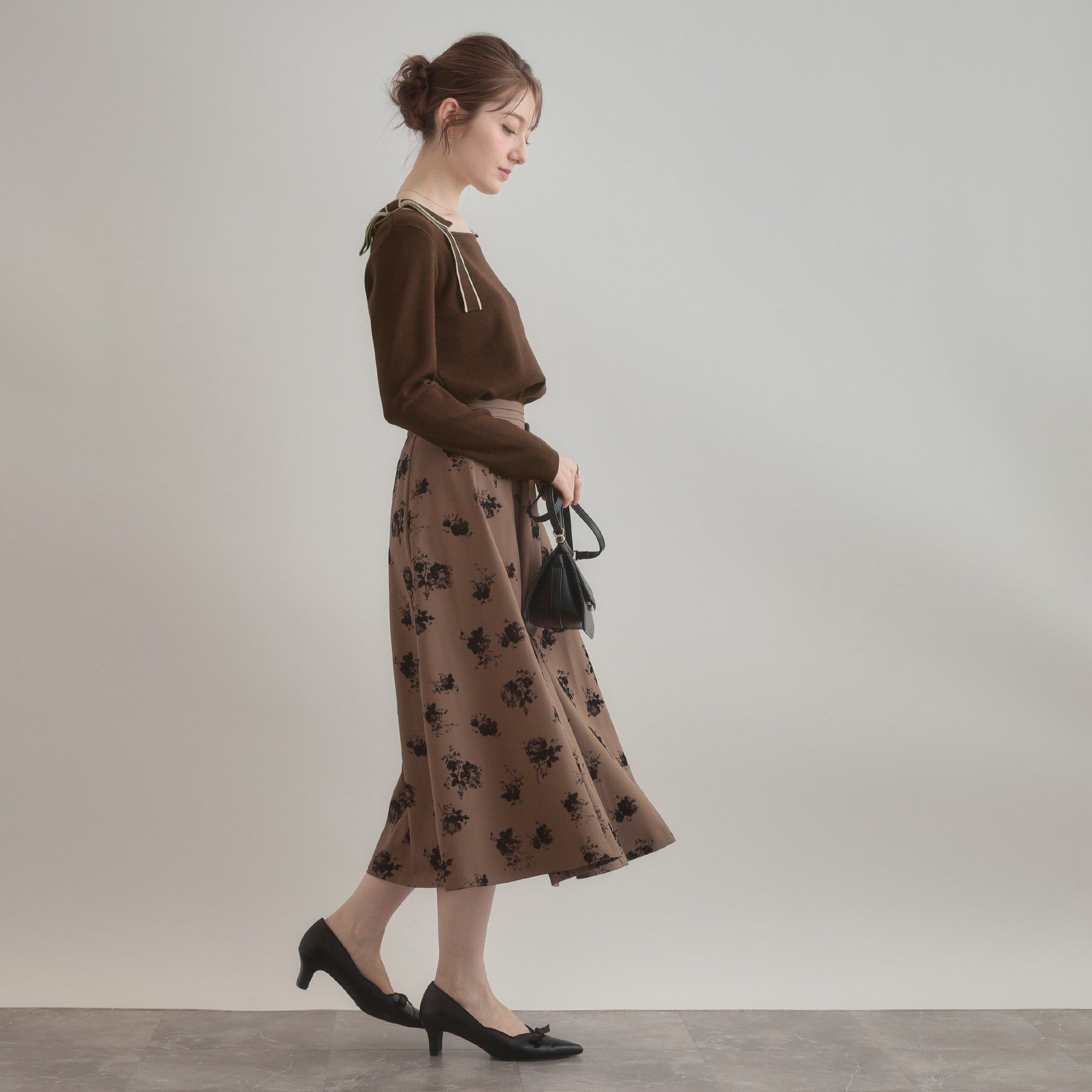 Couture broach「【着映え・フェミニン・高見え】配色リボン総針ニットトップス」|ニット・セーター|