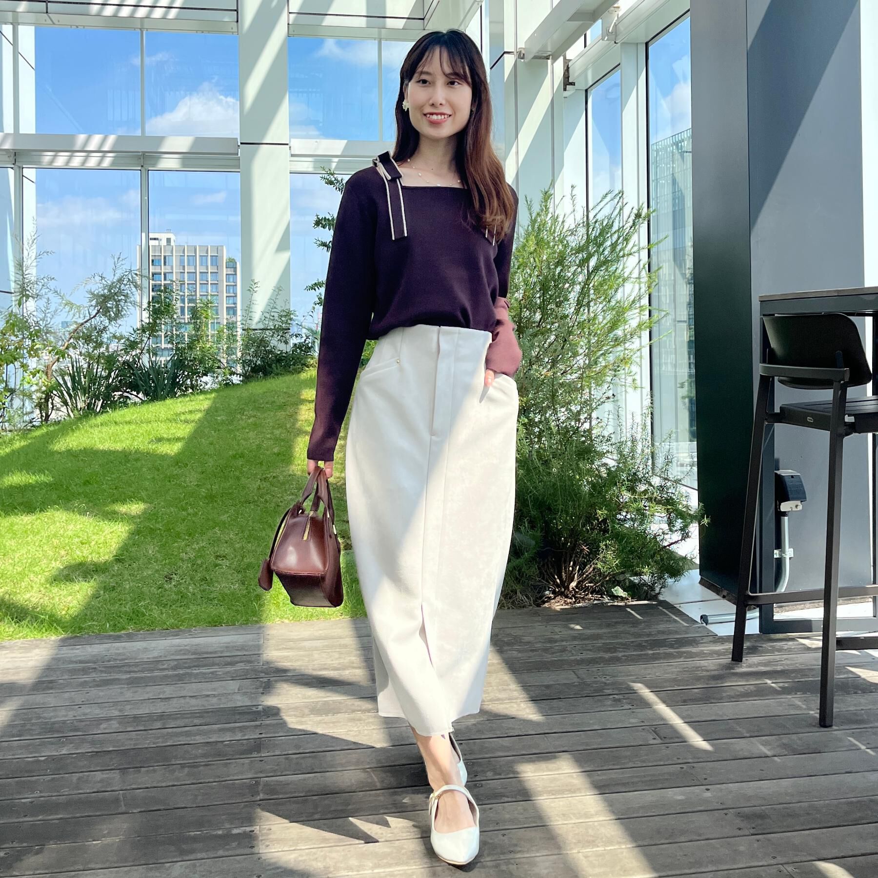 Couture broach「【着映え・フェミニン・高見え】配色リボン総針ニットトップス」|ニット・セーター|