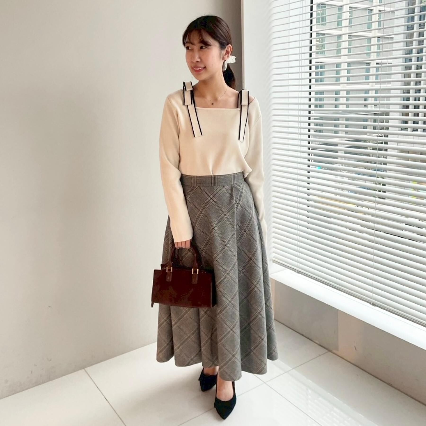 Couture broach「【着映え・フェミニン・高見え】配色リボン総針ニットトップス」|ニット・セーター|