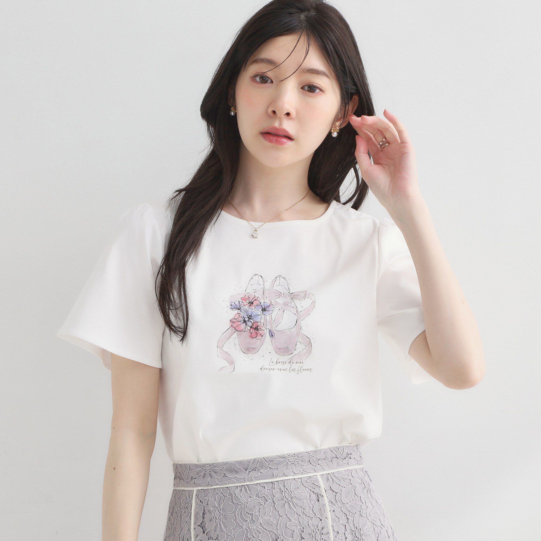 Couture broach「トウシューズプリントTシャツ」|Tシャツ・カットソー|