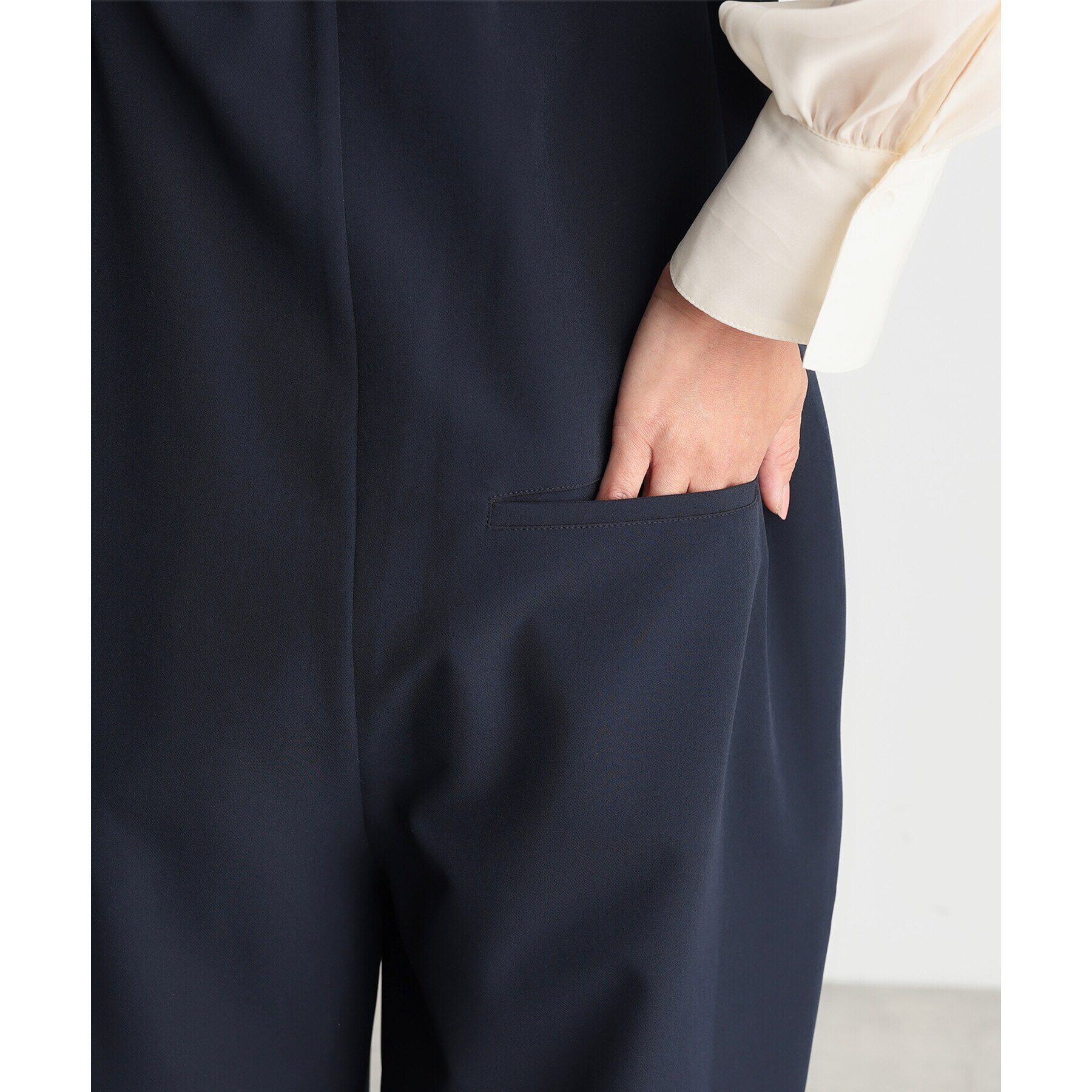 THE SHOP TK「【汚れ防止/シワになりにくい/セレモニー/通勤】ダブルクロスサロペット/洗える/サスティナブル」|オールインワン|