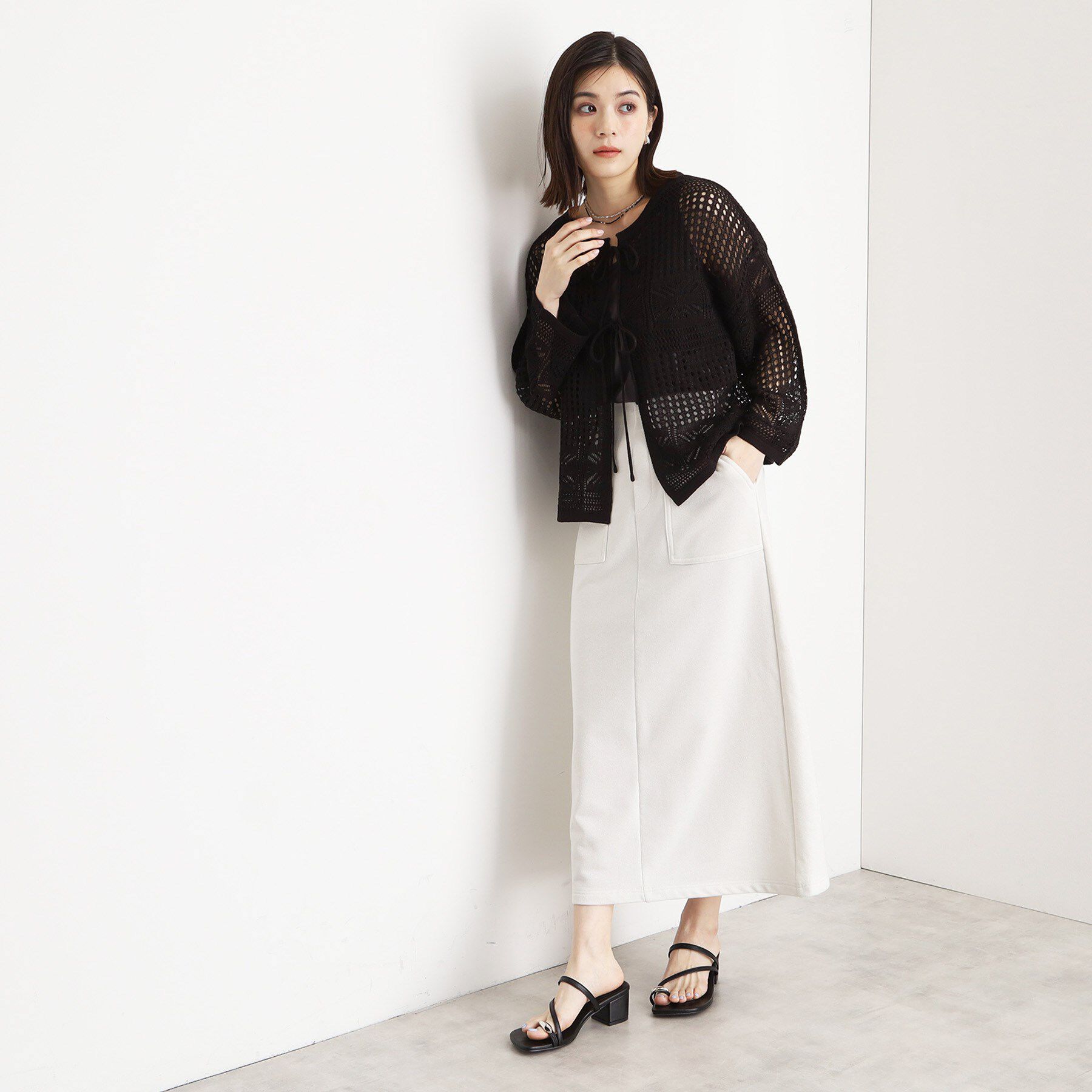 THE SHOP TK「【前後2WAY】タンク付透かし柄ニット/洗える」|その他|