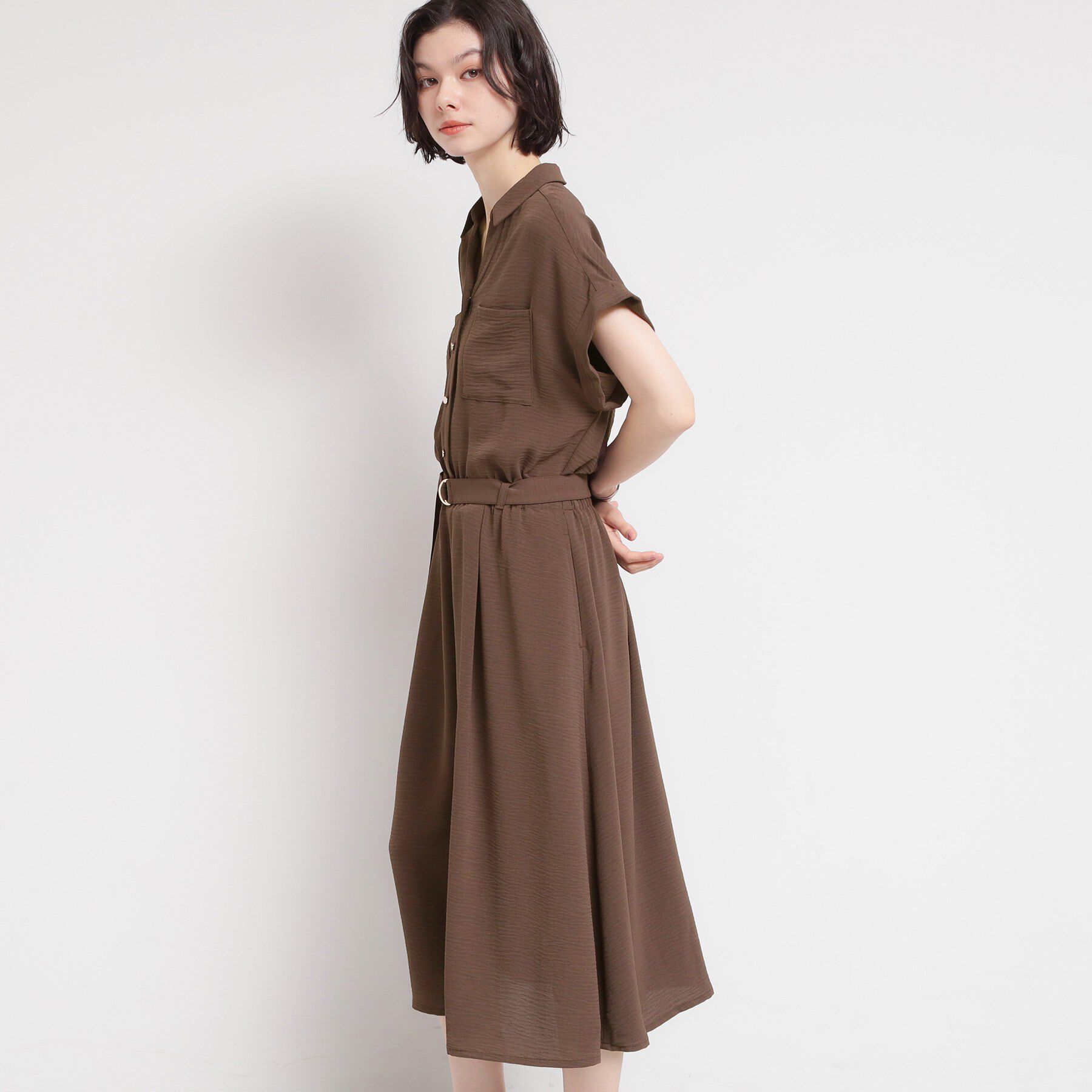 THE SHOP TK「【ひんやり/防しわ/吸水速乾/UVケア】欲しいが詰まった 上品フィット＆フレアワンピース」|ワンピース|