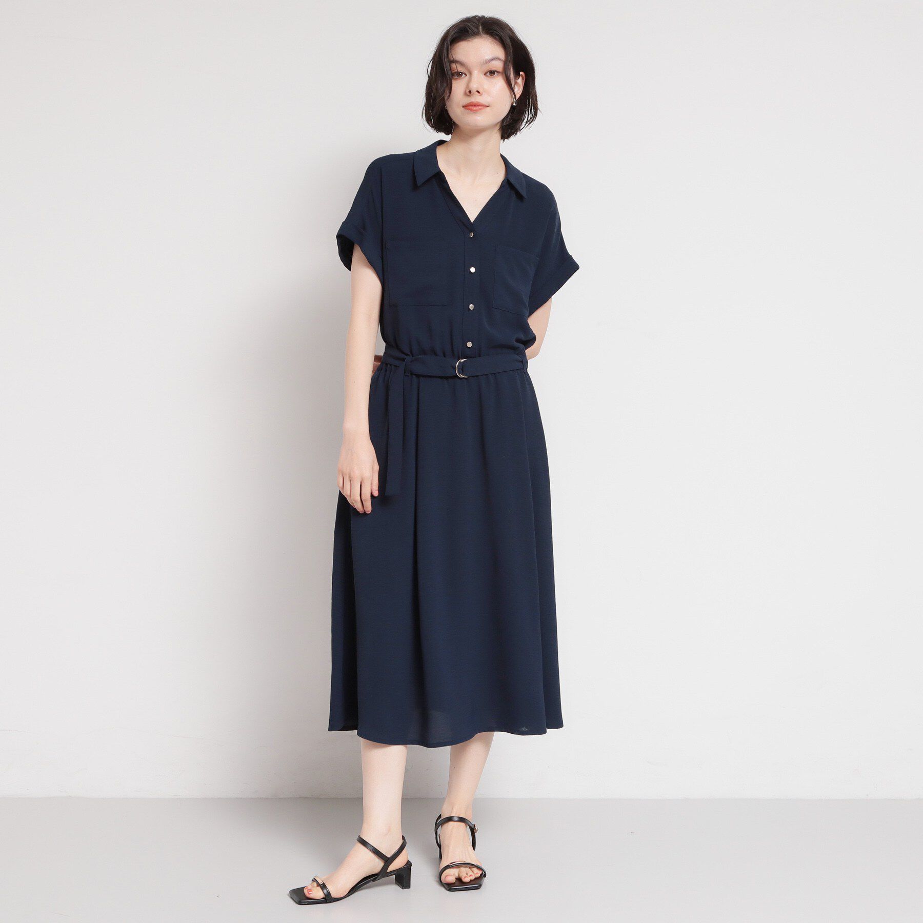 THE SHOP TK「【ひんやり/防しわ/吸水速乾/UVケア】欲しいが詰まった 上品フィット＆フレアワンピース」|ワンピース|