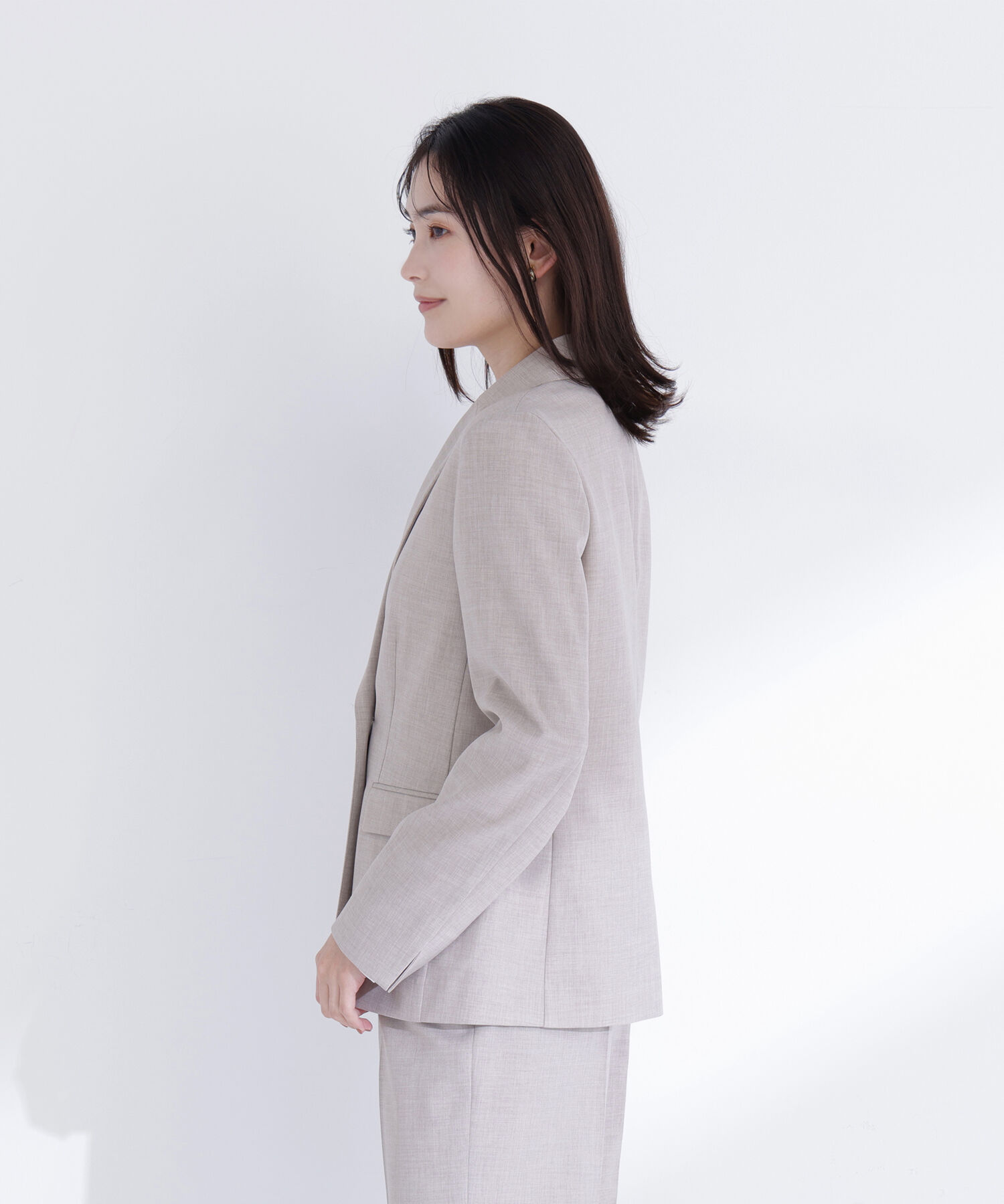  「リネンライク SETUP ダブルボタンジャケット」|その他|