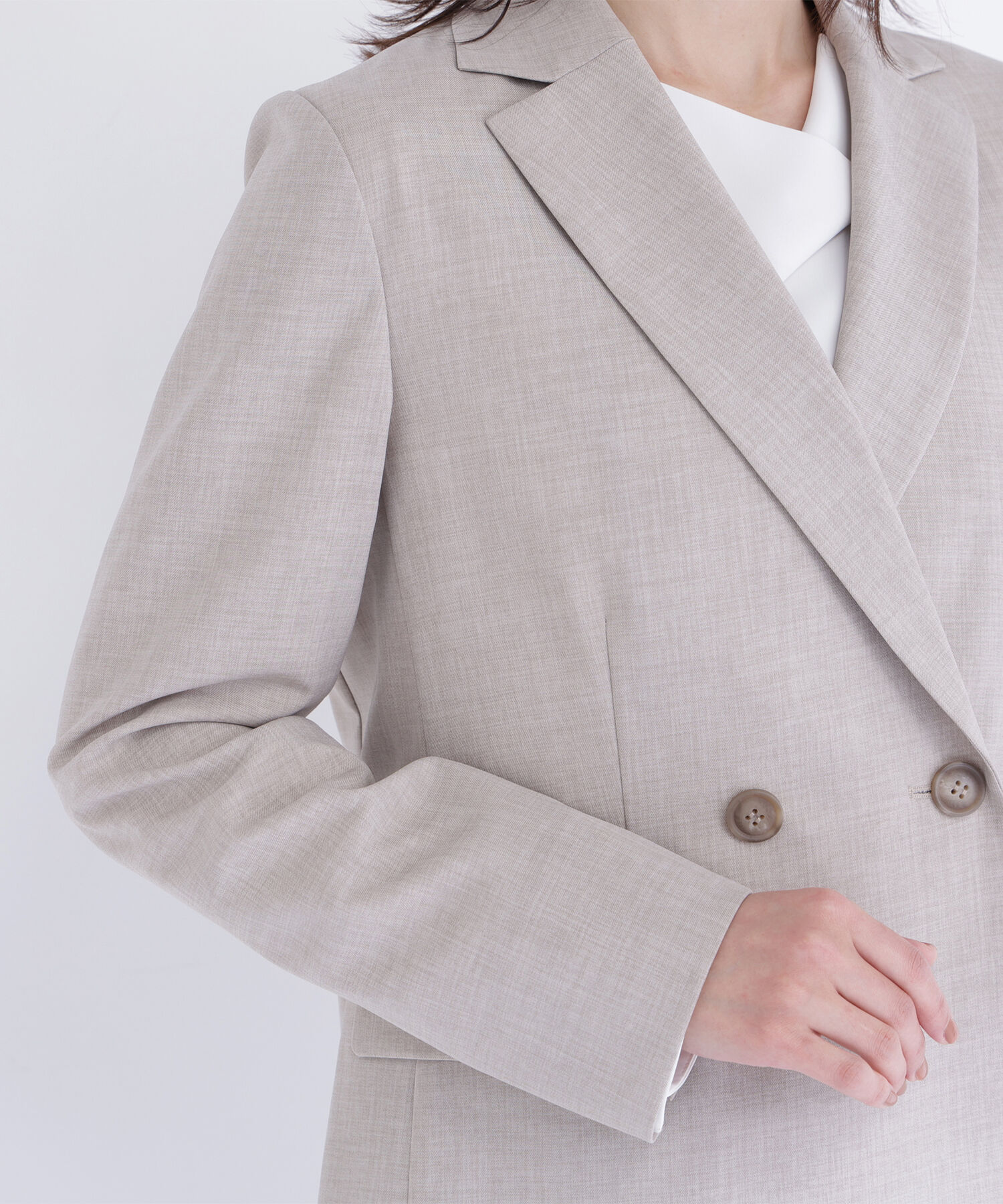  「リネンライク SETUP ダブルボタンジャケット」|その他|