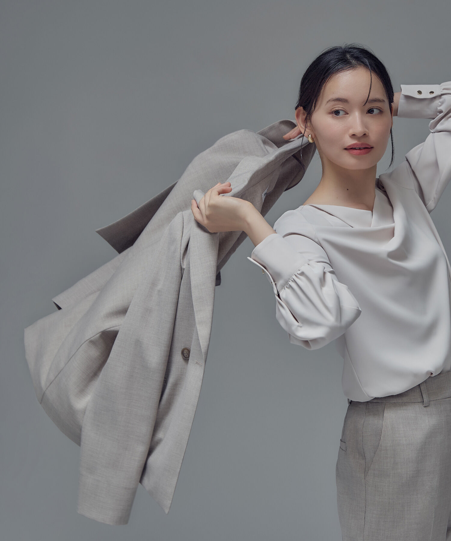  「リネンライク SETUP ダブルボタンジャケット」|その他|