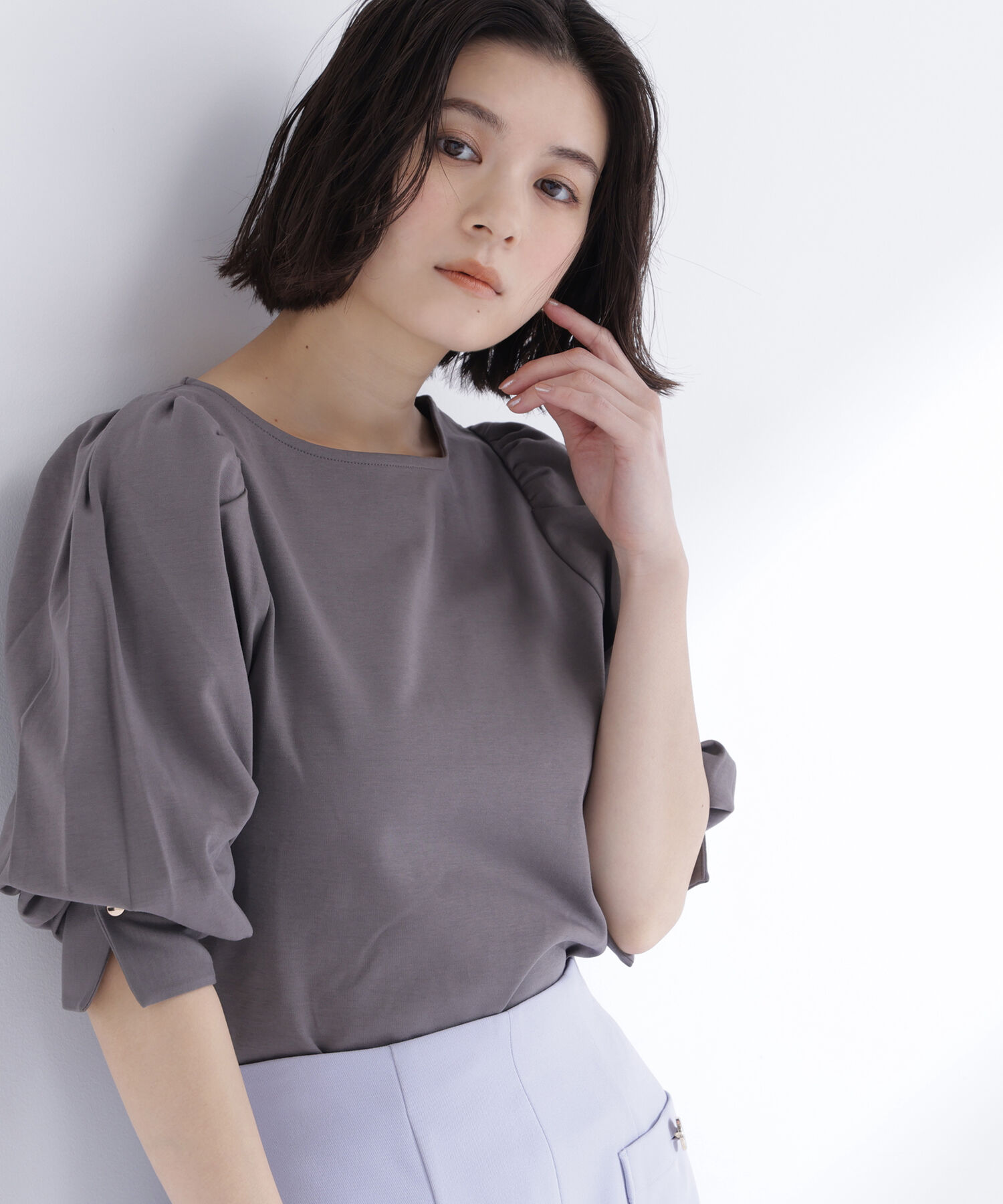  「パフスリーブカットソートップス」|Tシャツ・カットソー|