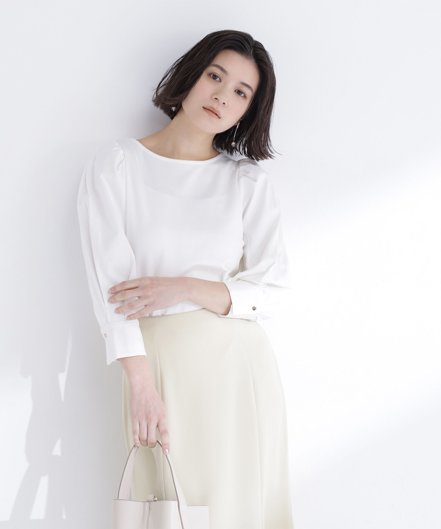  「パフスリーブカットソートップス」|Tシャツ・カットソー|オフホワイト1