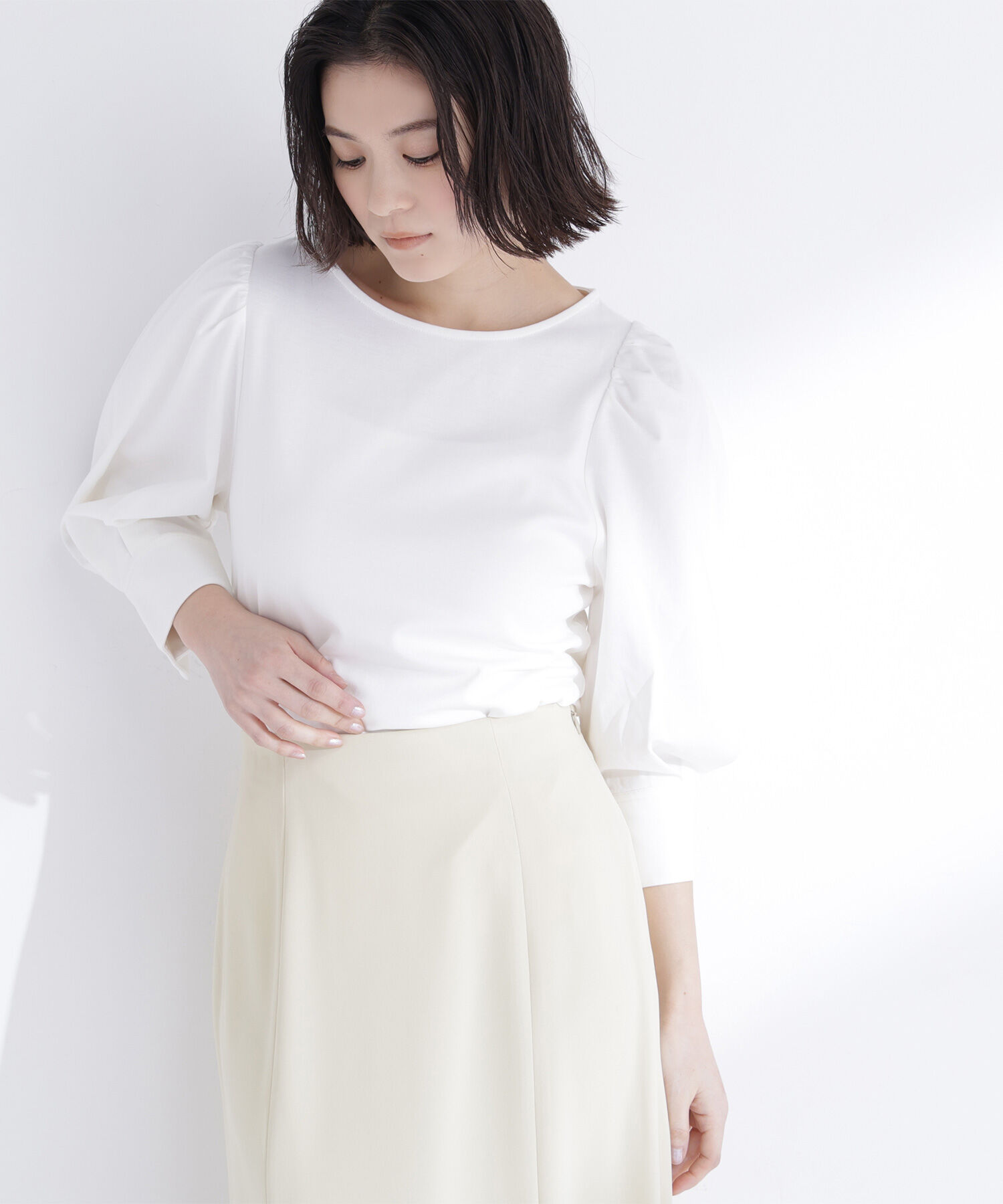  「パフスリーブカットソートップス」|Tシャツ・カットソー|