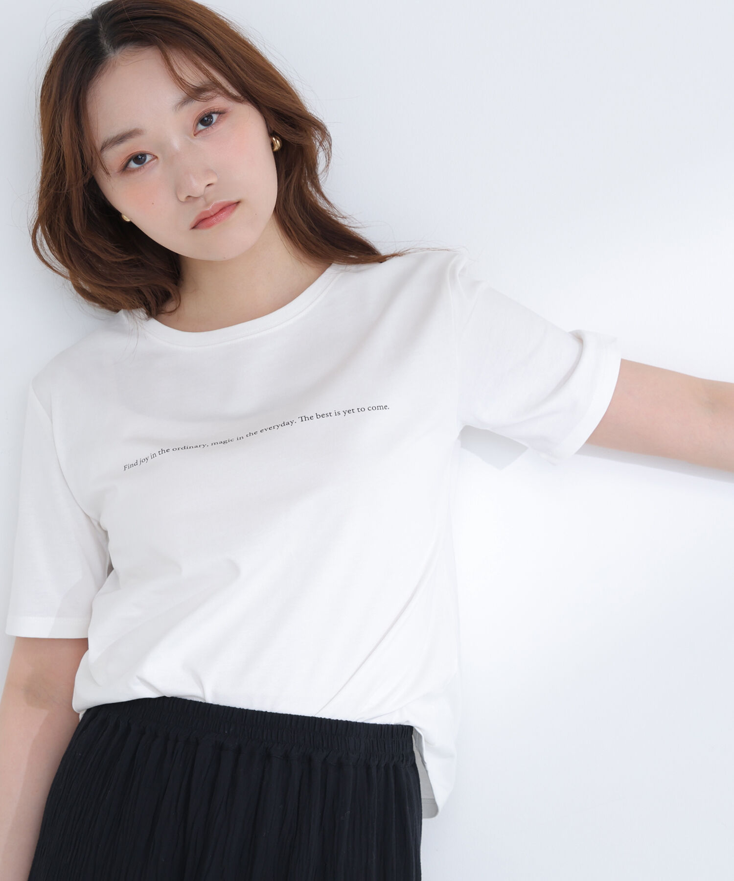  「メッセージロゴTシャツ」|Tシャツ・カットソー|オフホワイト1