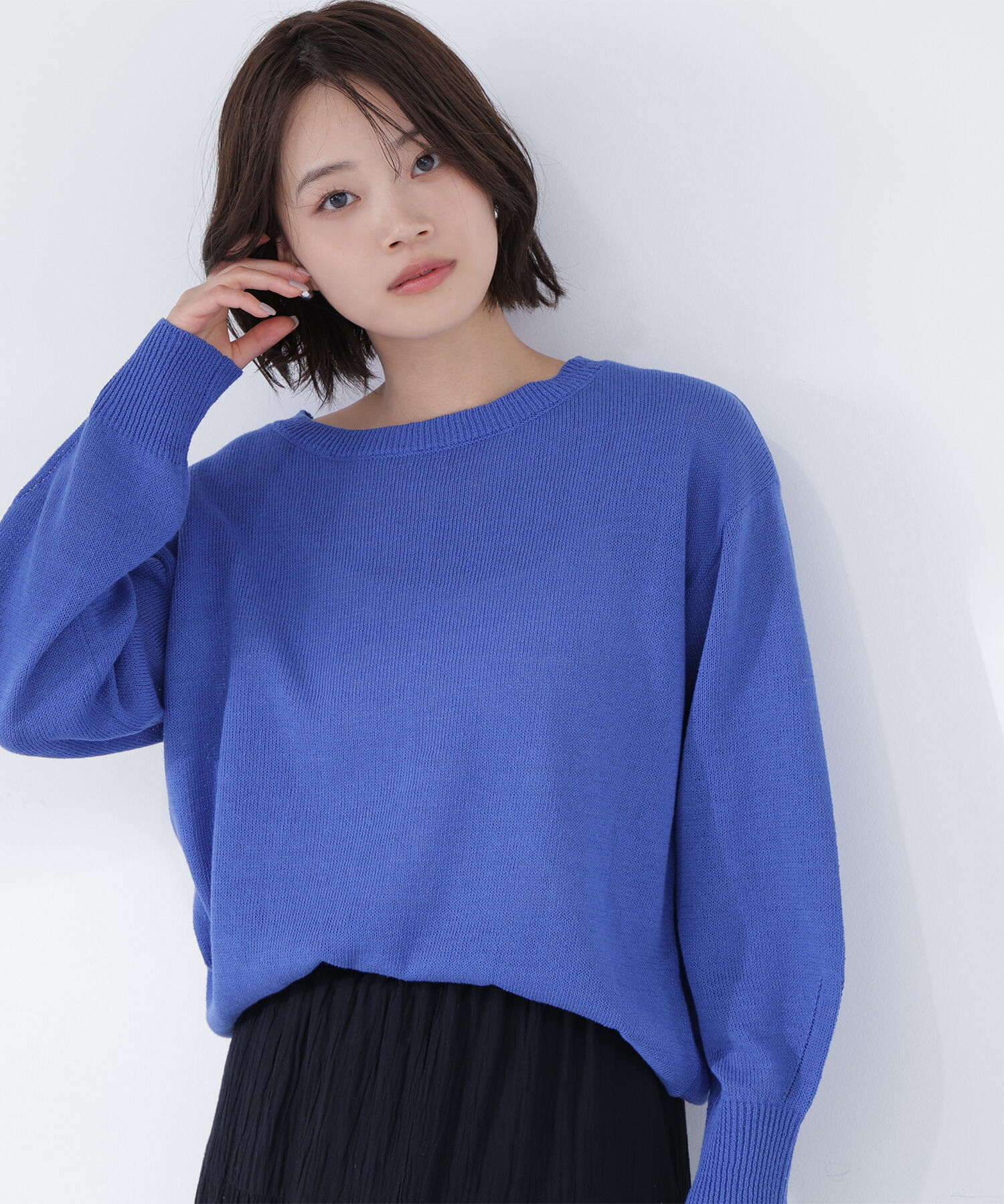  「ドライタッチ2wayネックニット」|ニット・セーター|