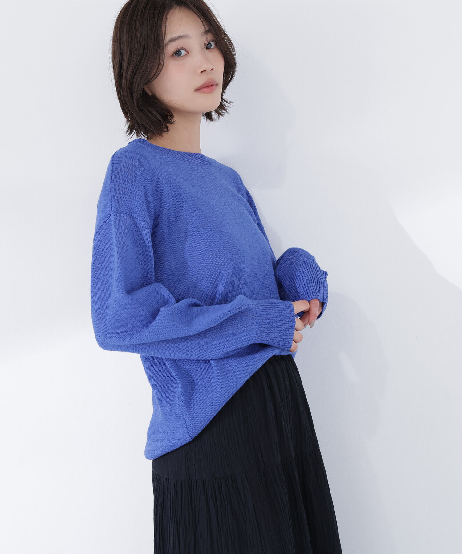  「ドライタッチ2wayネックニット」|ニット・セーター|