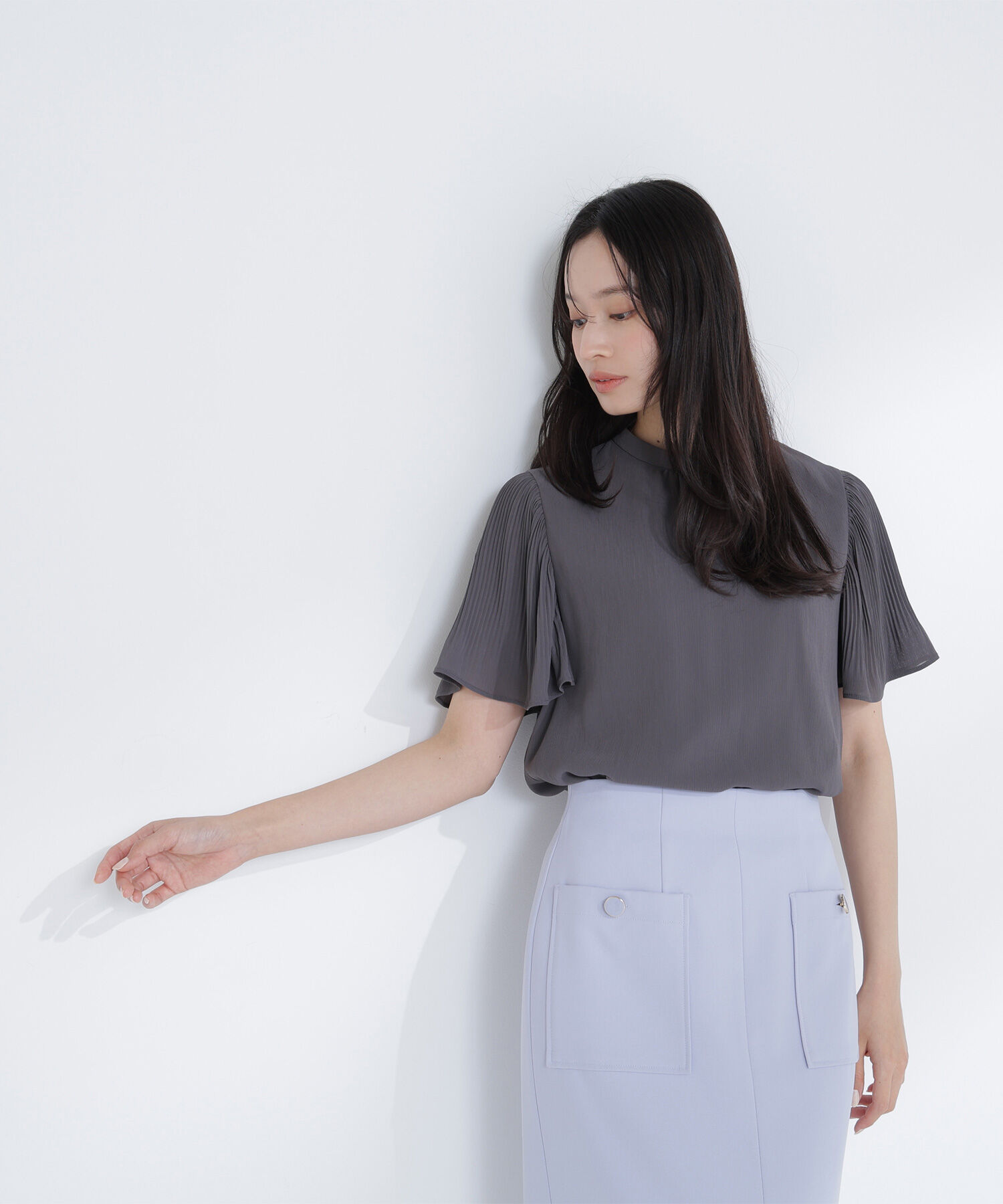  「楊柳フレアスリーブブラウス」|シャツ・ブラウス|