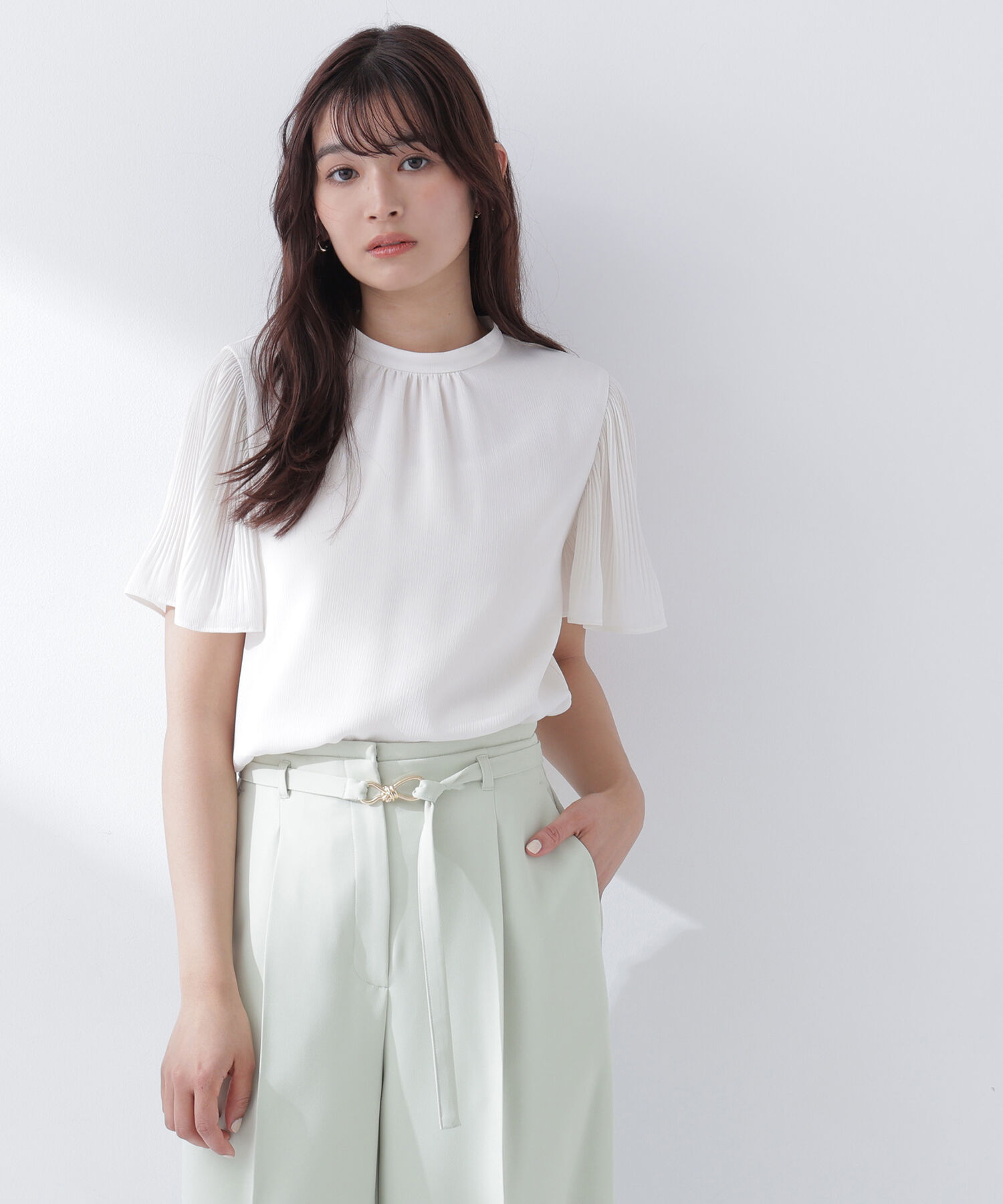  「楊柳フレアスリーブブラウス」|シャツ・ブラウス|