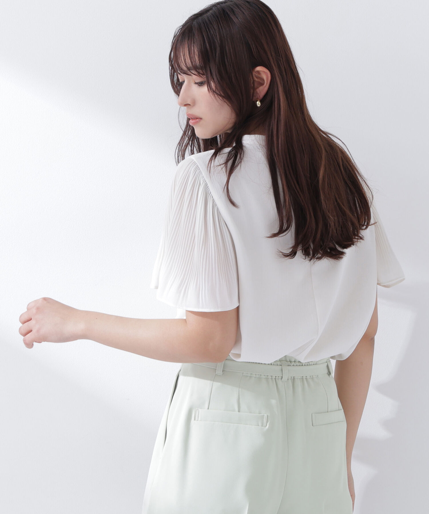  「楊柳フレアスリーブブラウス」|シャツ・ブラウス|