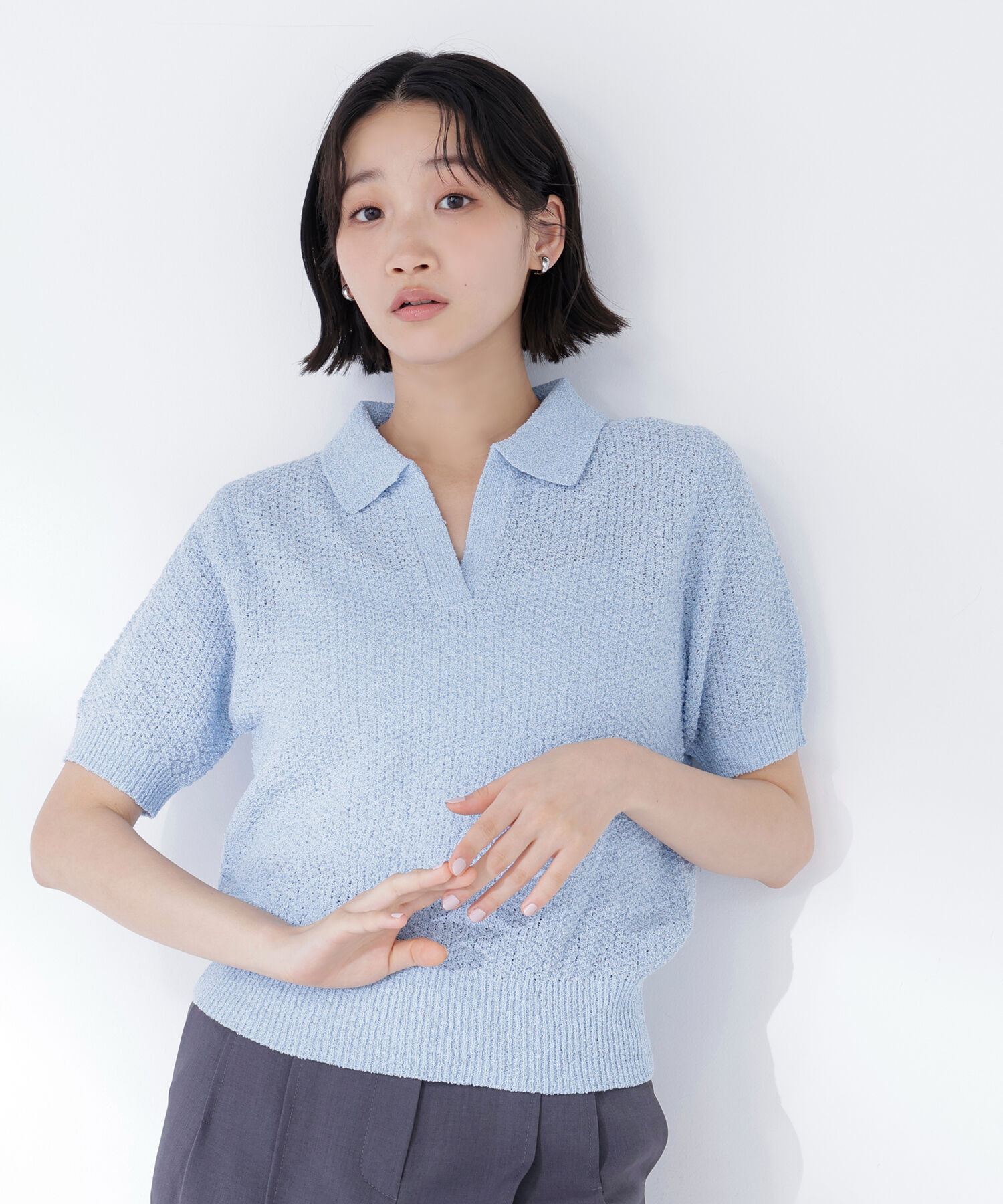  「スキッパーポロニット」|ニット・セーター|