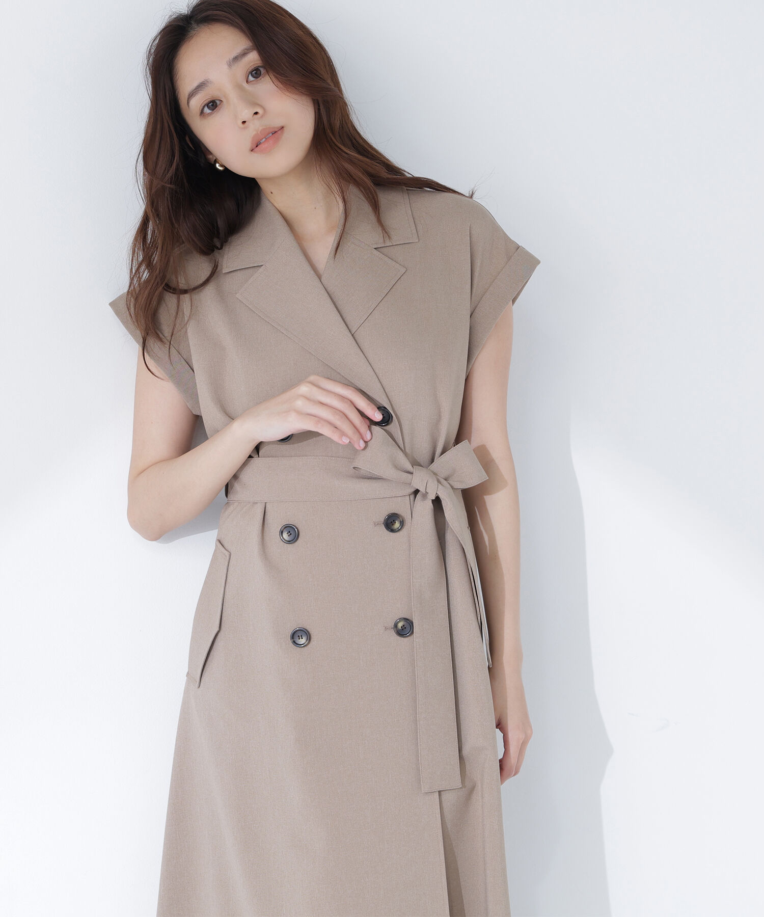  「ベルテッドトレンチワンピース」|ワンピース|