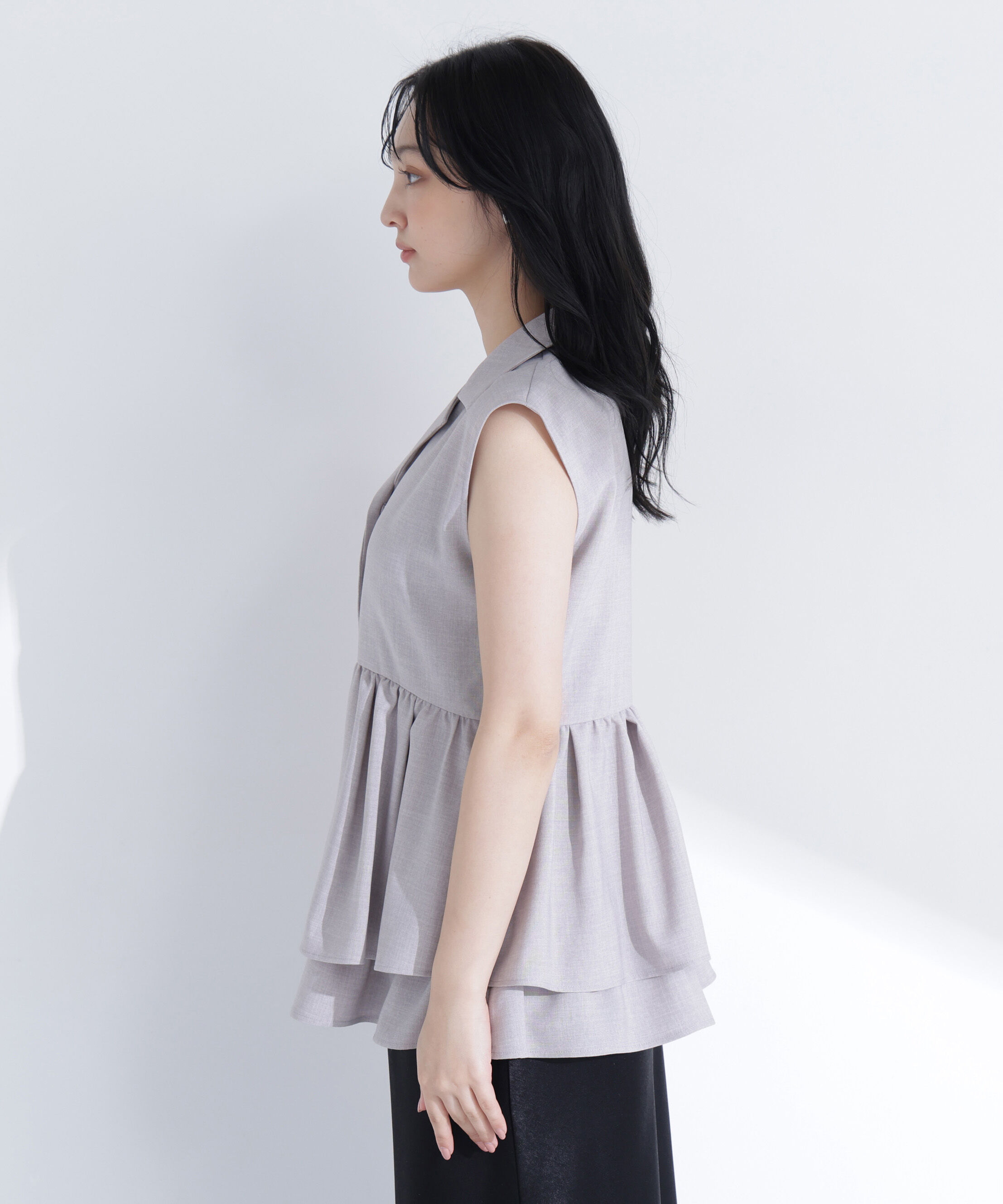  「ティアードペプラムジレ」|ブルゾン・スタジャン|