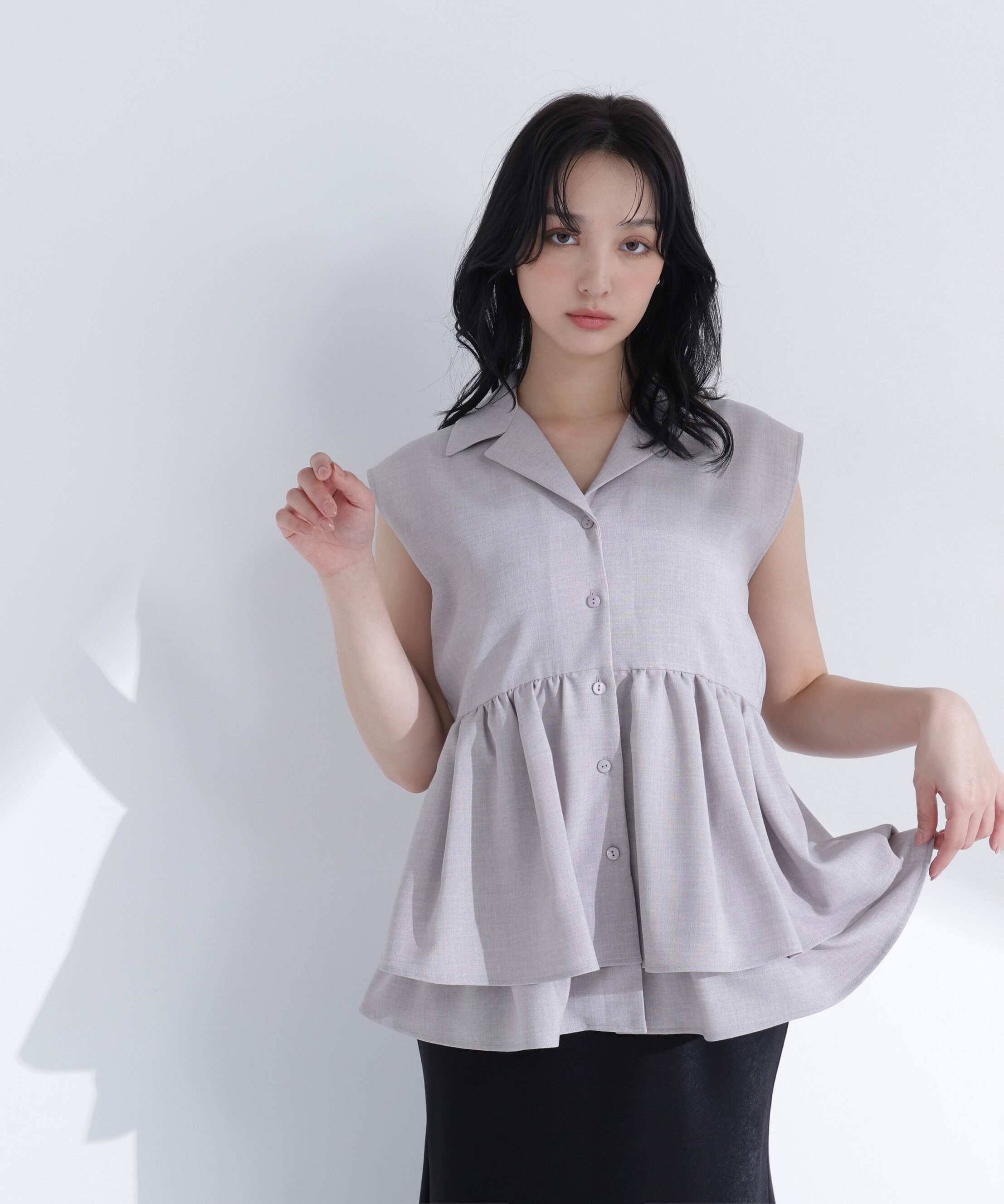  「ティアードペプラムジレ」|ブルゾン・スタジャン|