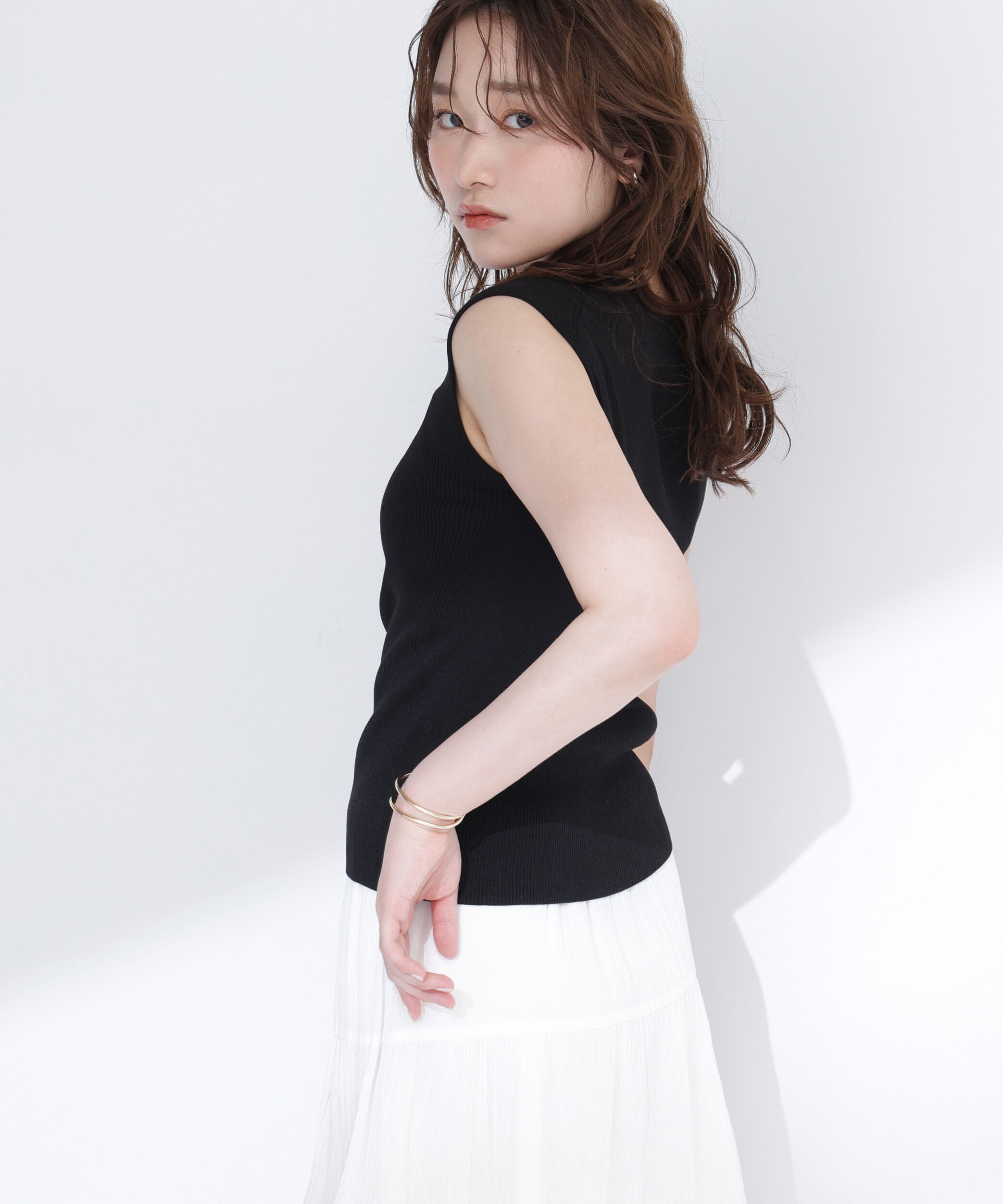  「スクエアネックリブニット」|ニット・セーター|