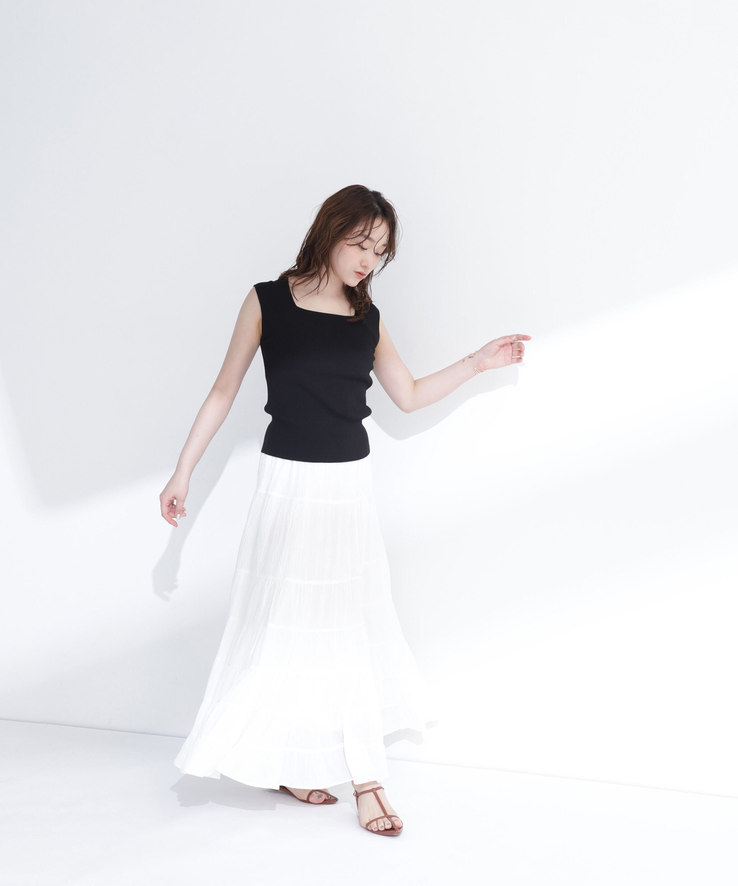  「スクエアネックリブニット」|ニット・セーター|