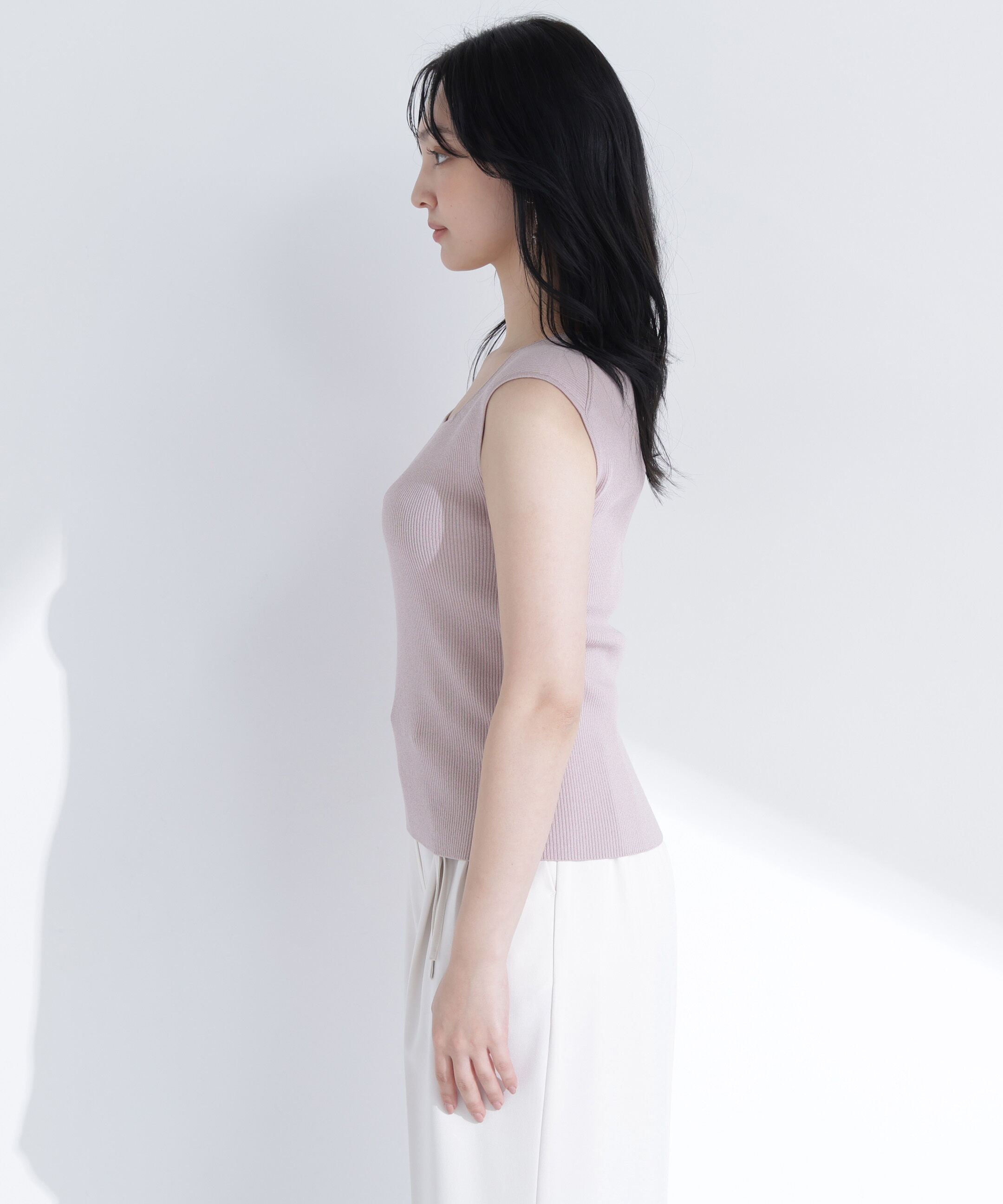  「スクエアネックリブニット」|ニット・セーター|