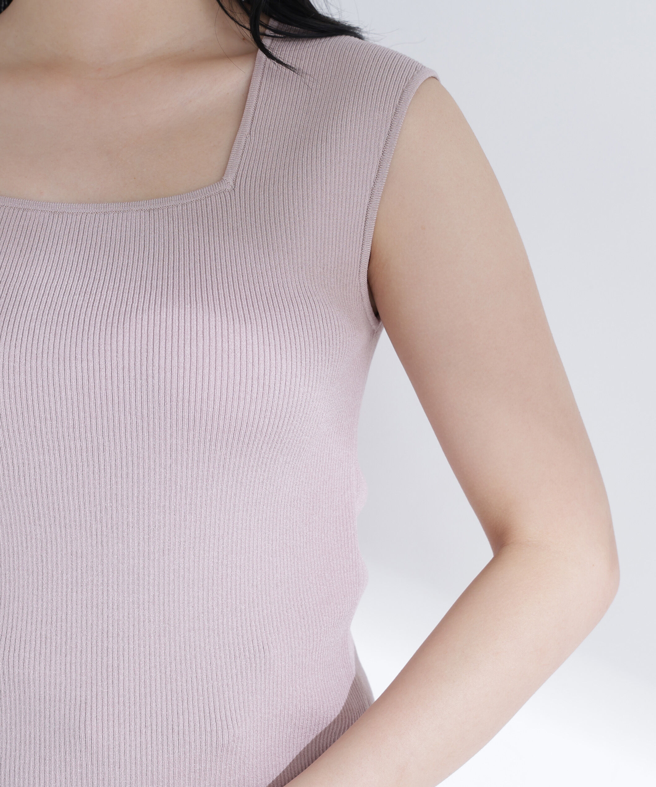  「スクエアネックリブニット」|ニット・セーター|