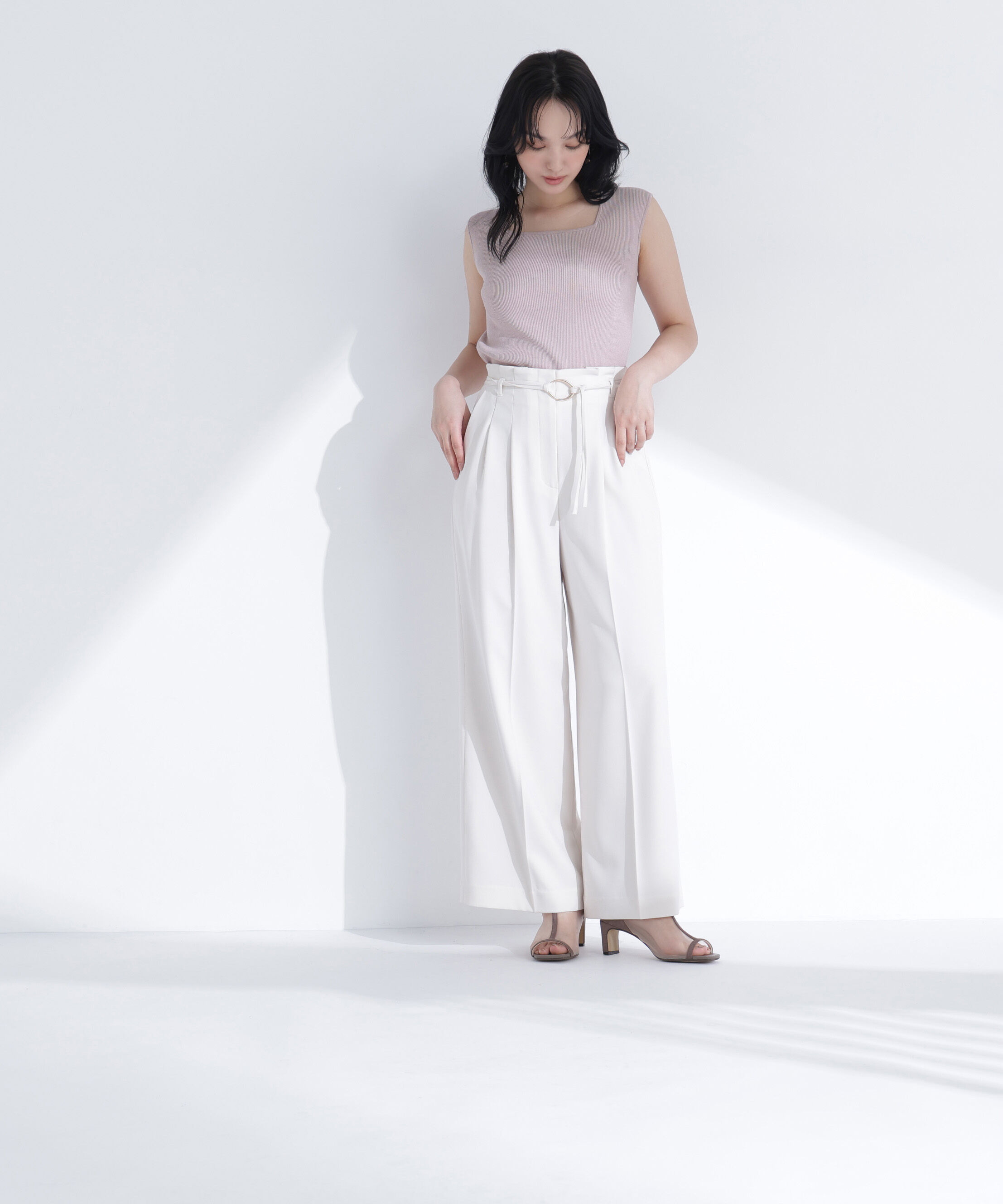  「スクエアネックリブニット」|ニット・セーター|