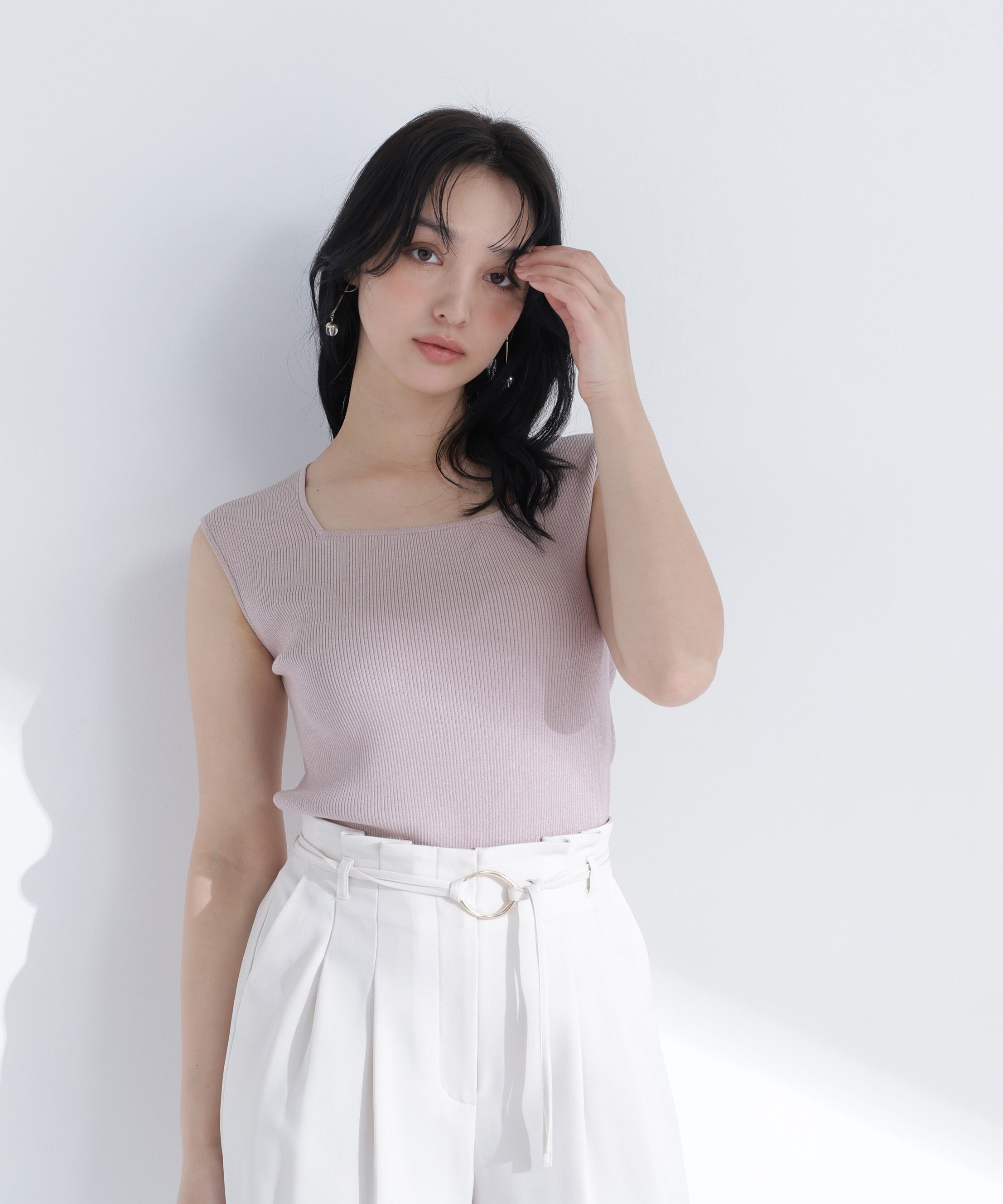  「スクエアネックリブニット」|ニット・セーター|