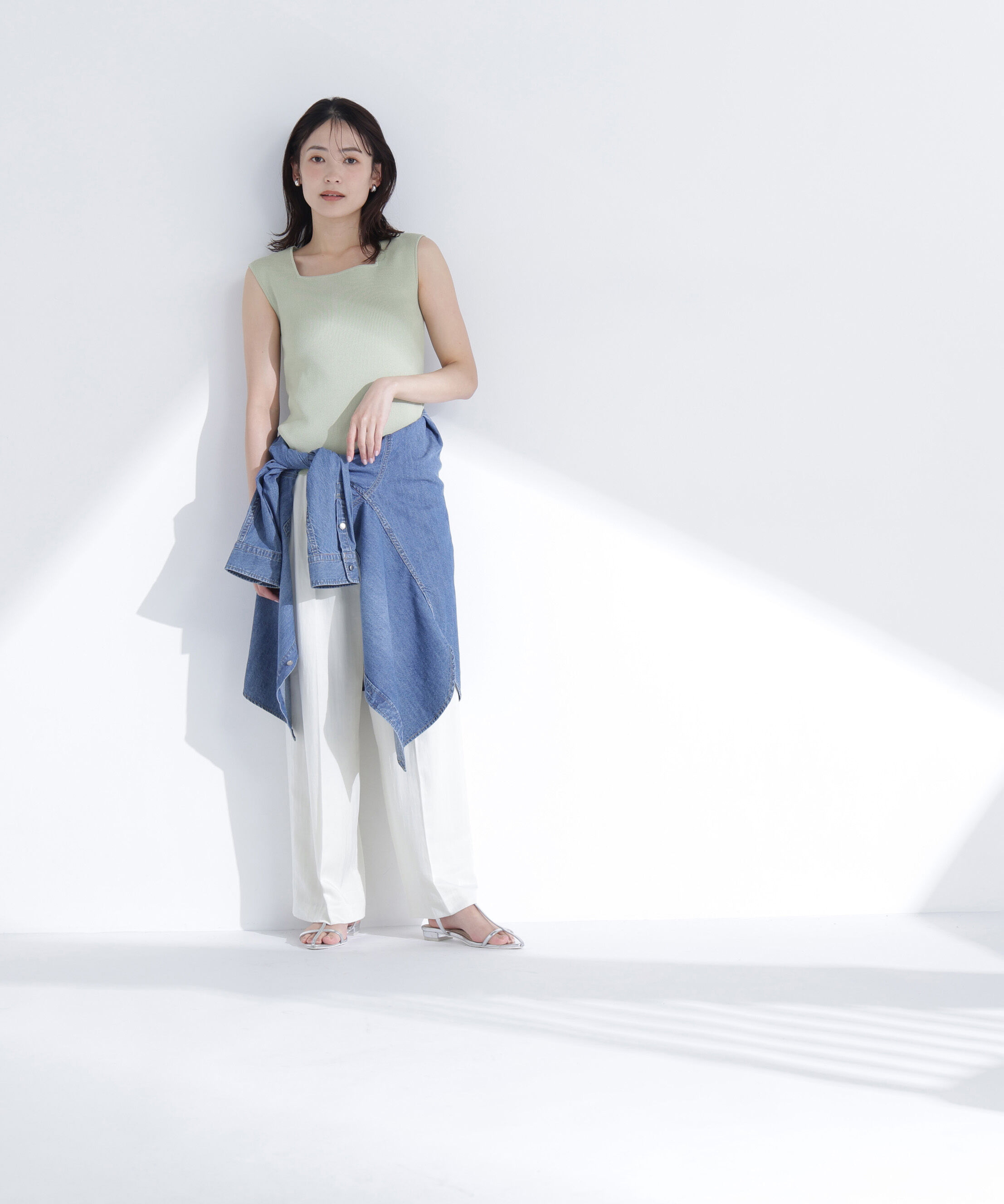  「スクエアネックリブニット」|ニット・セーター|