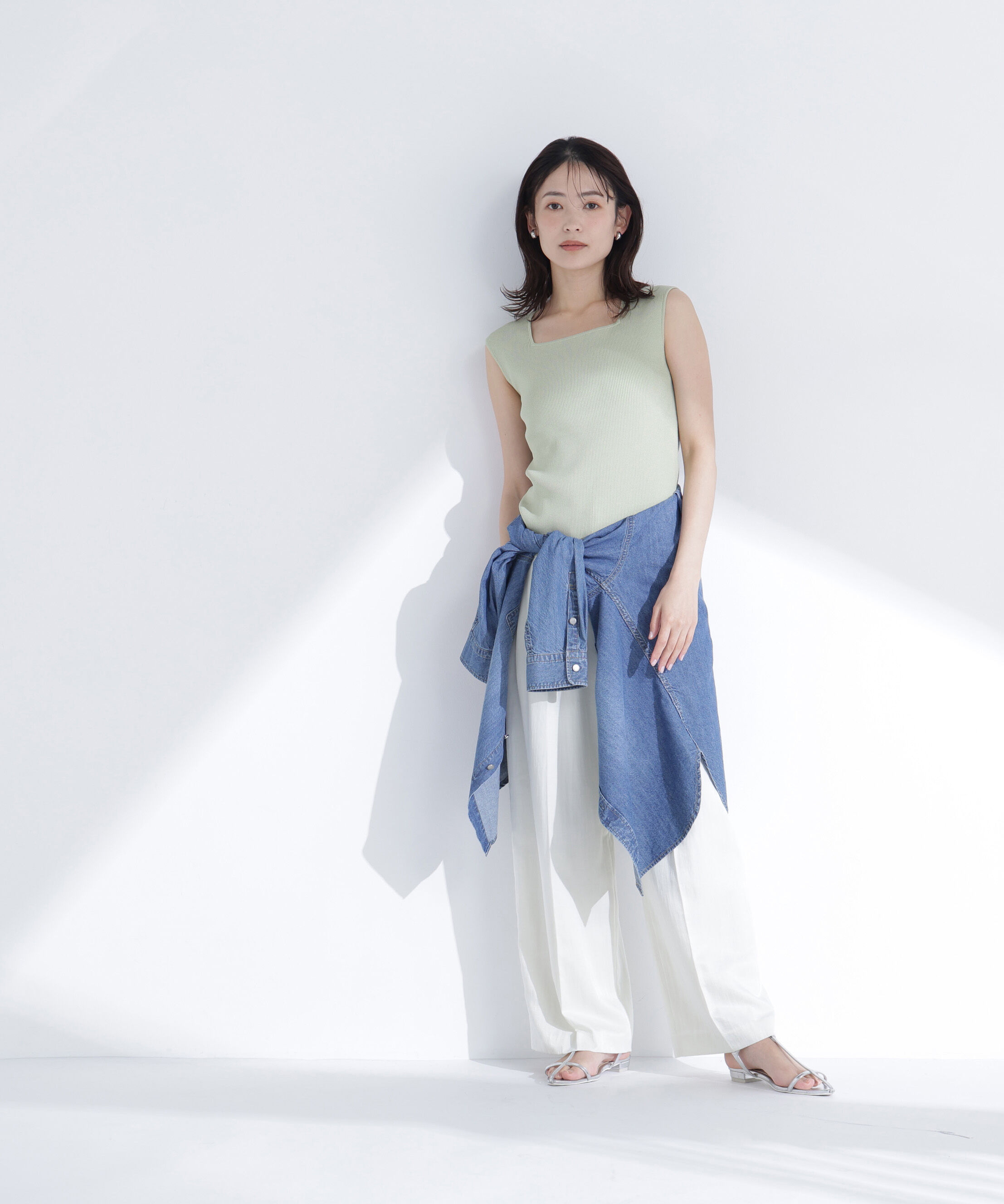  「スクエアネックリブニット」|ニット・セーター|