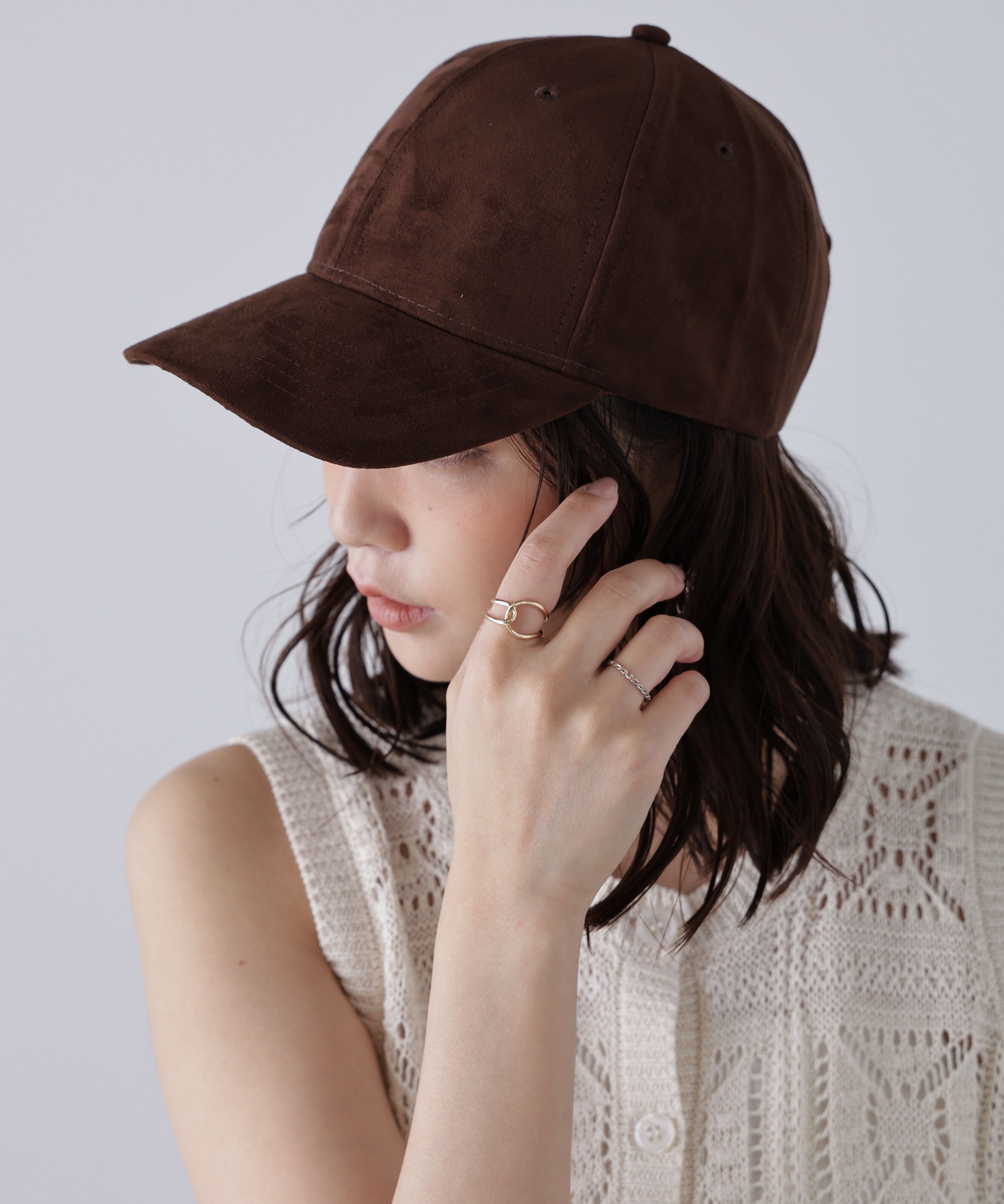  「スウェードライクキャップ」|ソックス|