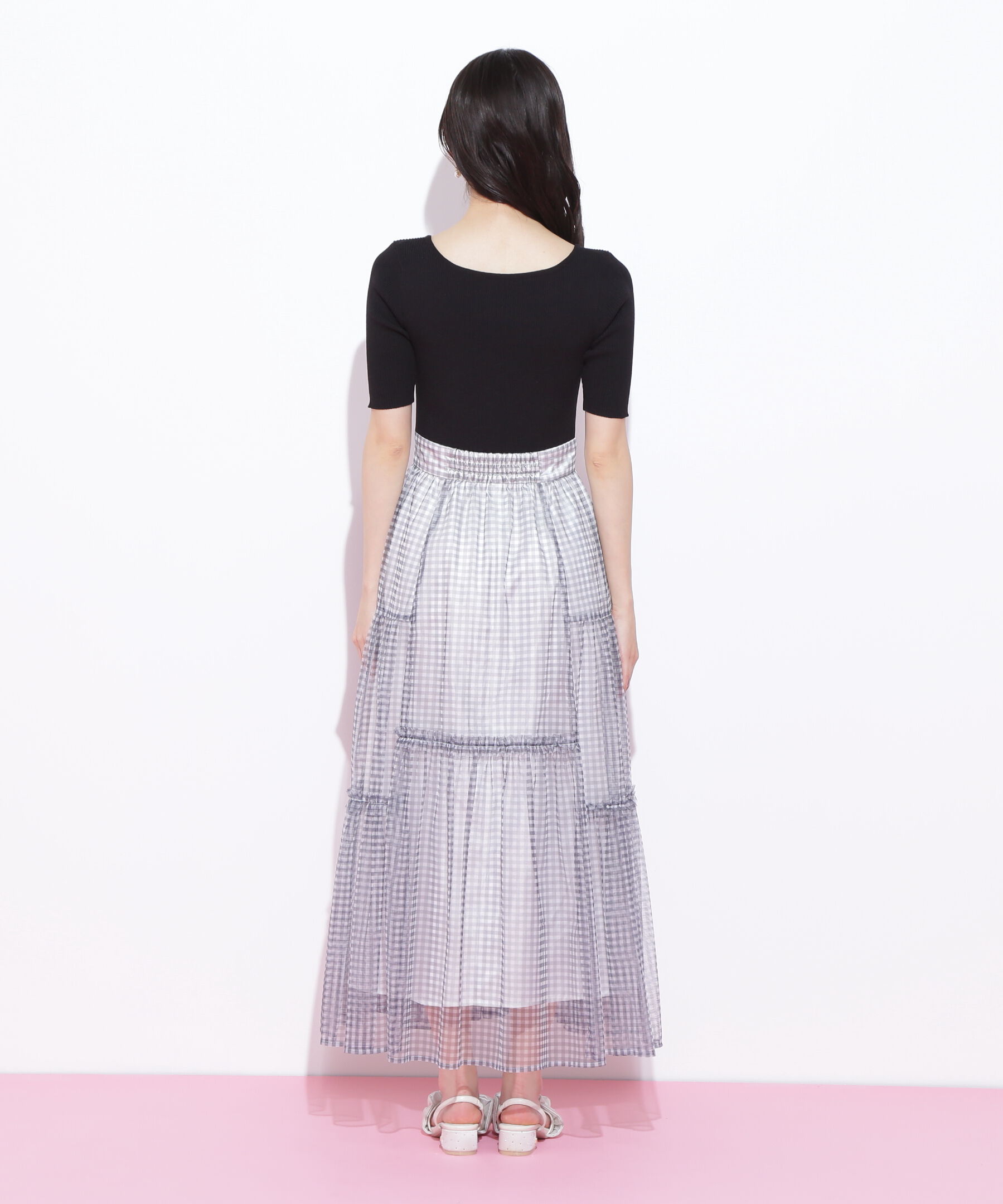  「ニット&times;シアースカートドッキングワンピース」|ワンピース|