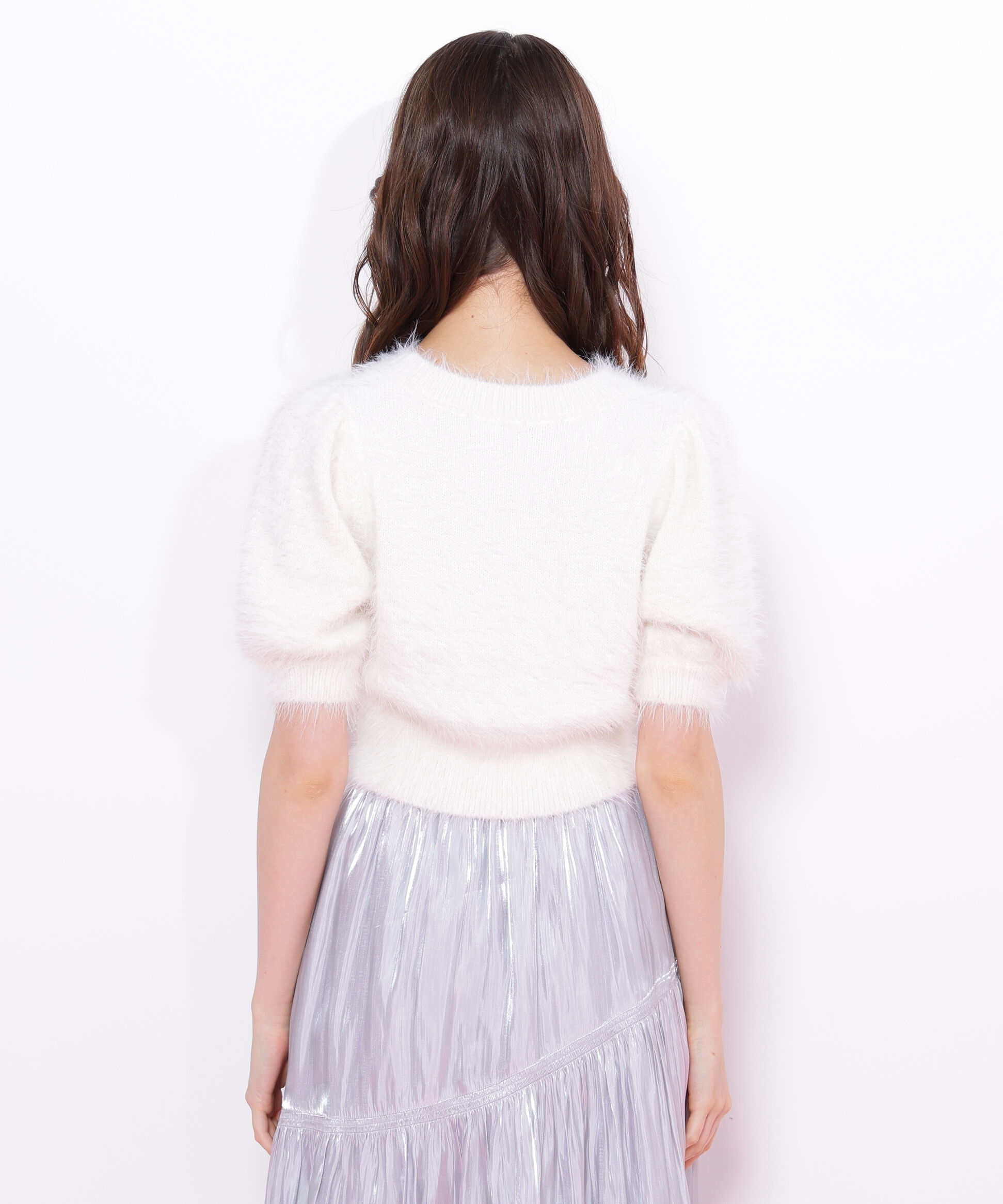  「ハートプレート付きフェザーニット」|ニット・セーター|