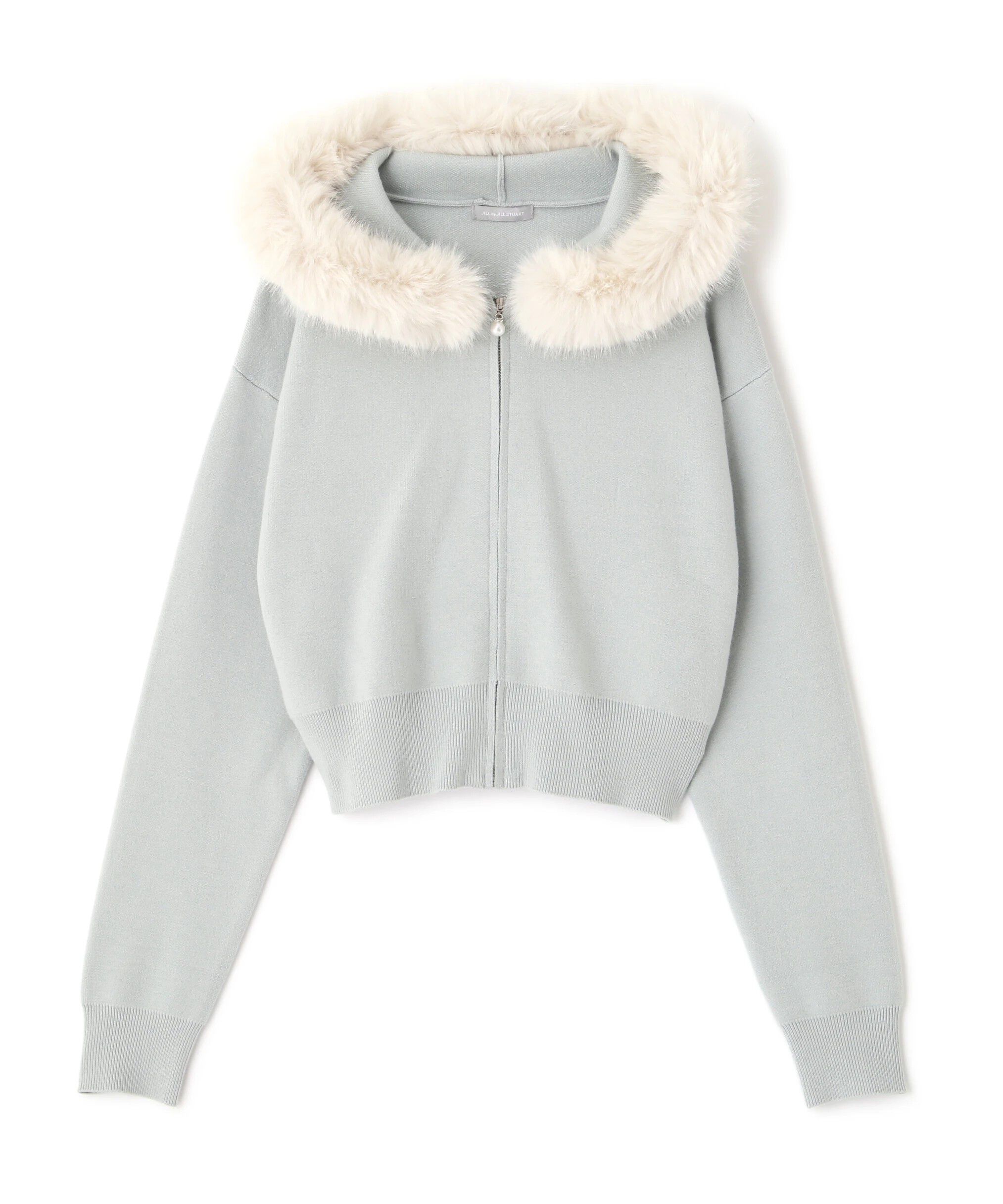  「フェイクファー付きニットパーカー」|ニット・セーター|