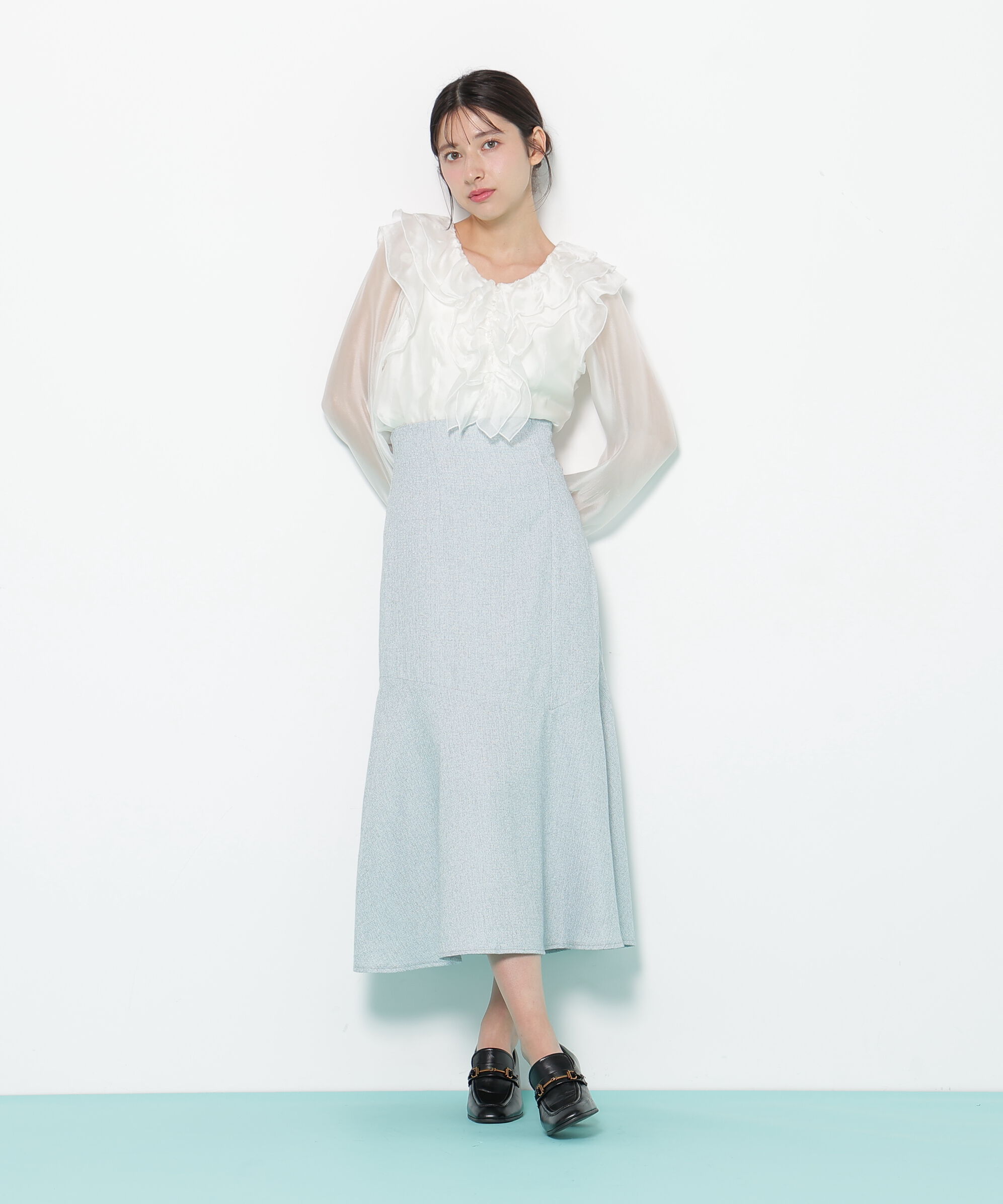  「ライトツイードフレアスカート」|スカート|