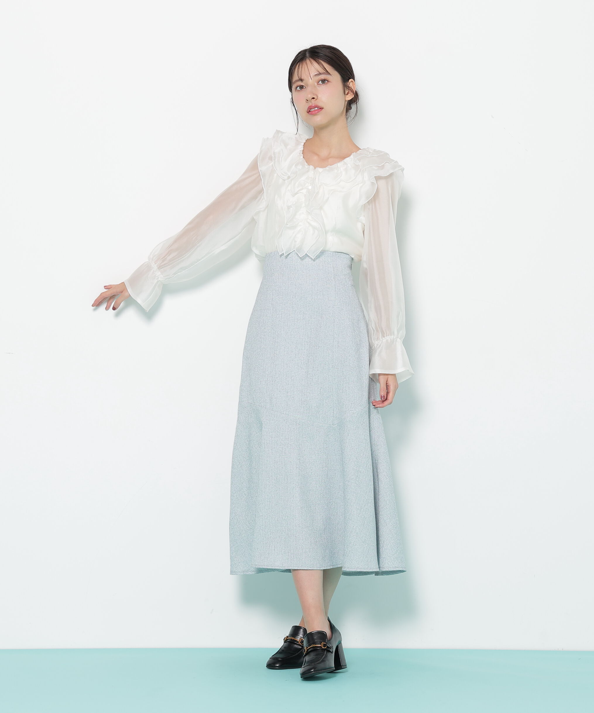  「ライトツイードフレアスカート」|スカート|