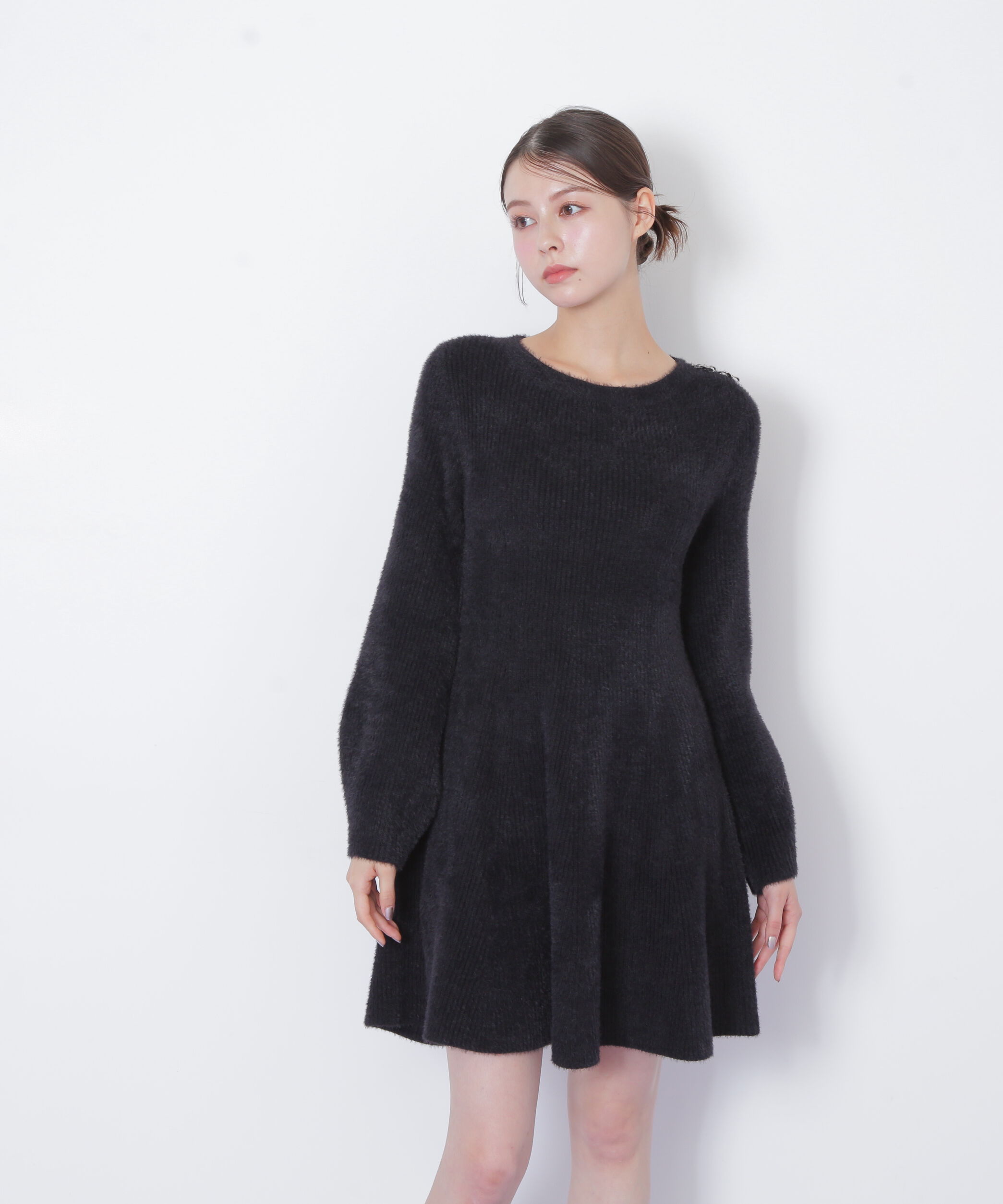 「シャギーミニニットワンピース」|ワンピース|