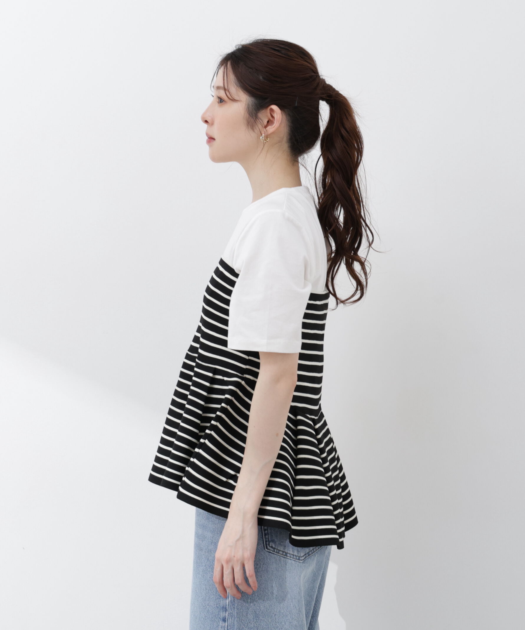 PROPORTION BODY DRESSING「〈a/mie〉ペプラムニットビスチェ 26SS」|カーディガン|